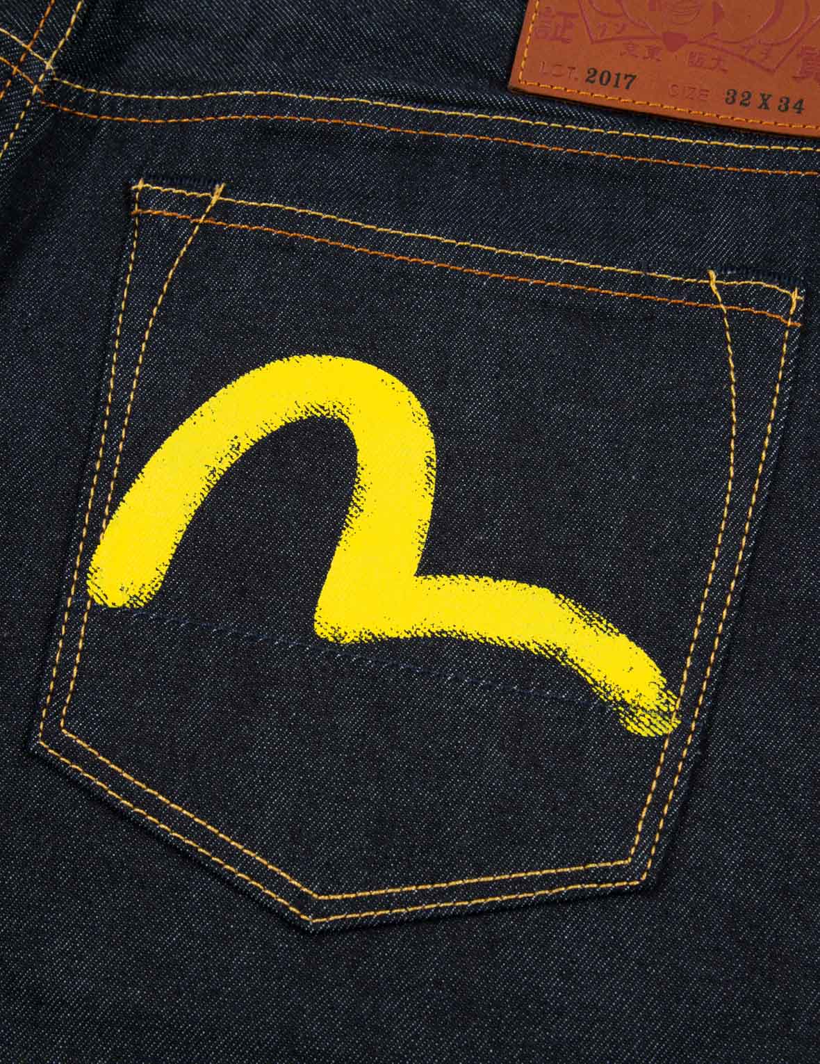 Yellow Seagull Print Taper-Fit Jeans #2017