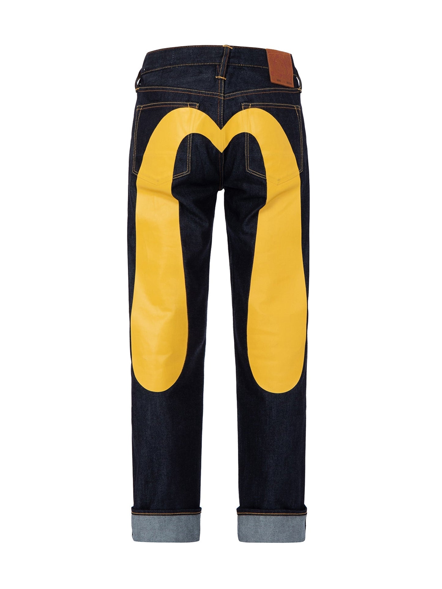 大M印花阔脚牛仔裤 #2000