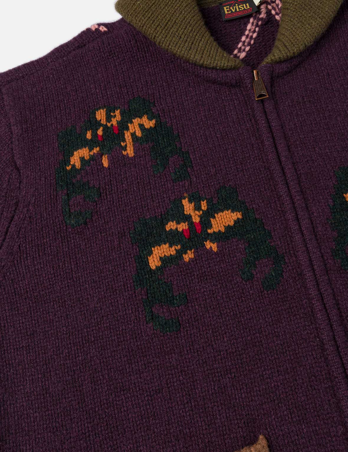 Spiders and Seagull Intarsia Knit Relax Fit Cowichan Sweater