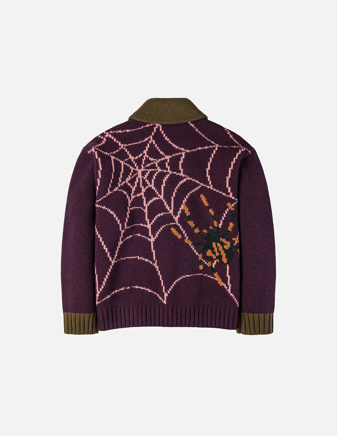Spiders and Seagull Intarsia Knit Relax Fit Cowichan Sweater
