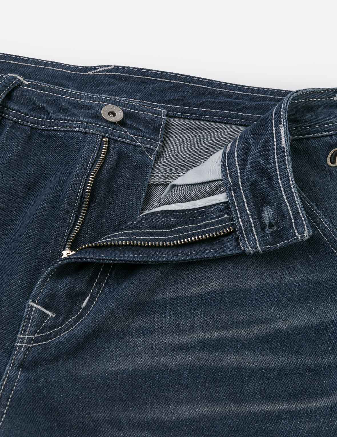 斑驳海鸥印花宽版工装牛仔裤