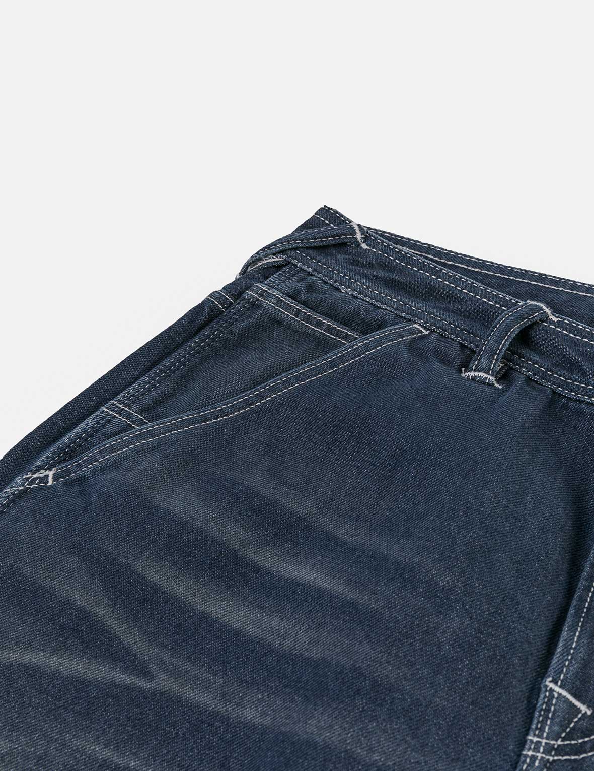 斑驳海鸥印花宽版工装牛仔裤