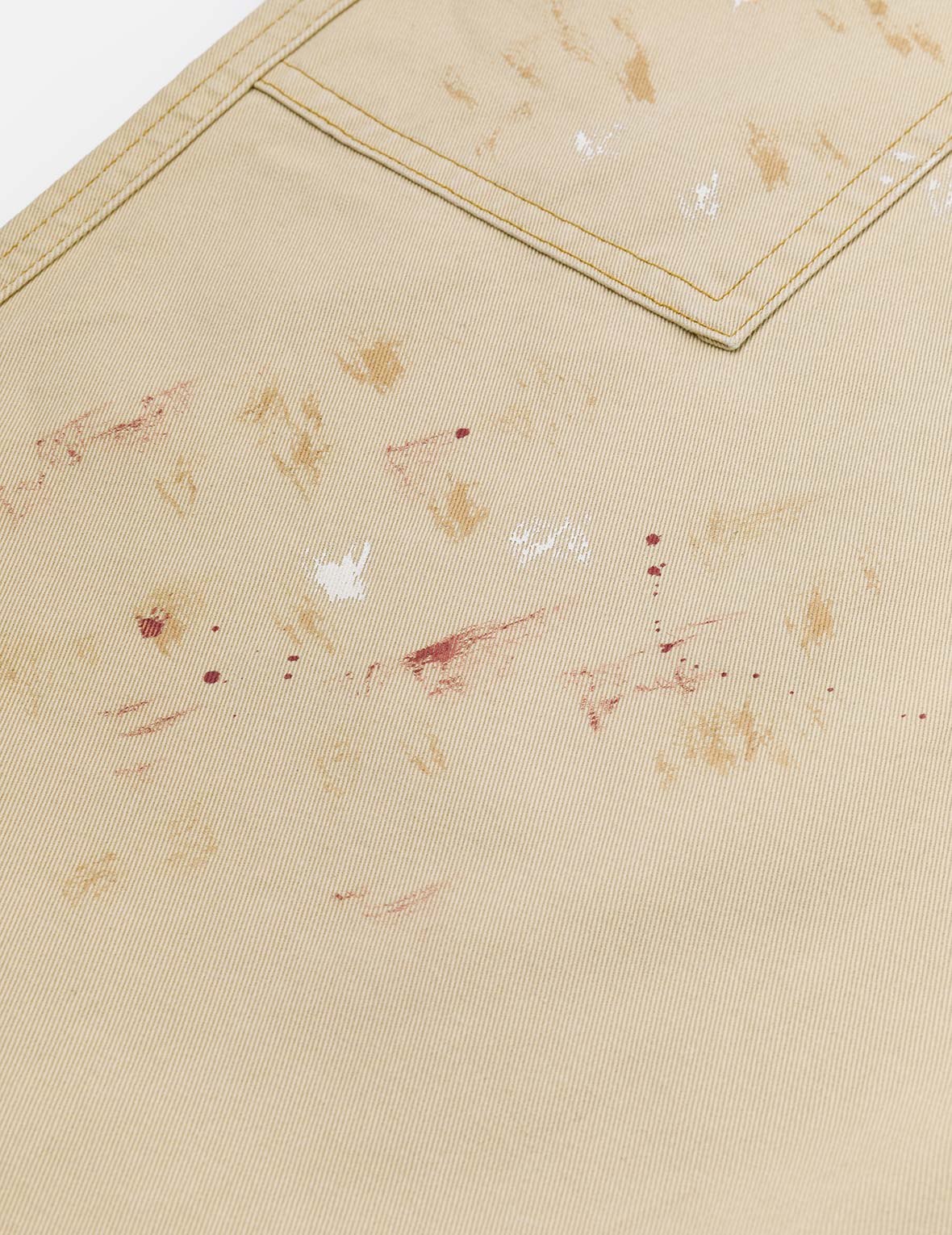 手绘海鸥和泼墨印花宽版休闲飞行裤