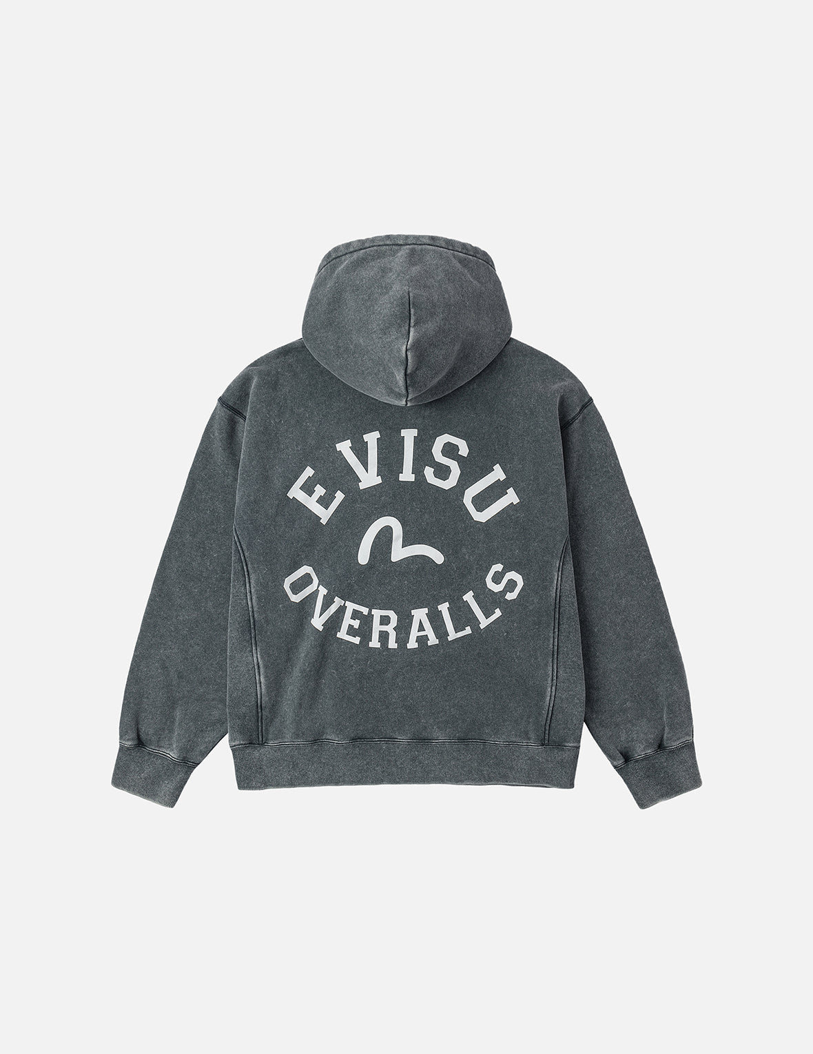 Washed Seagull and Logo Print Relax Fit Hoodie