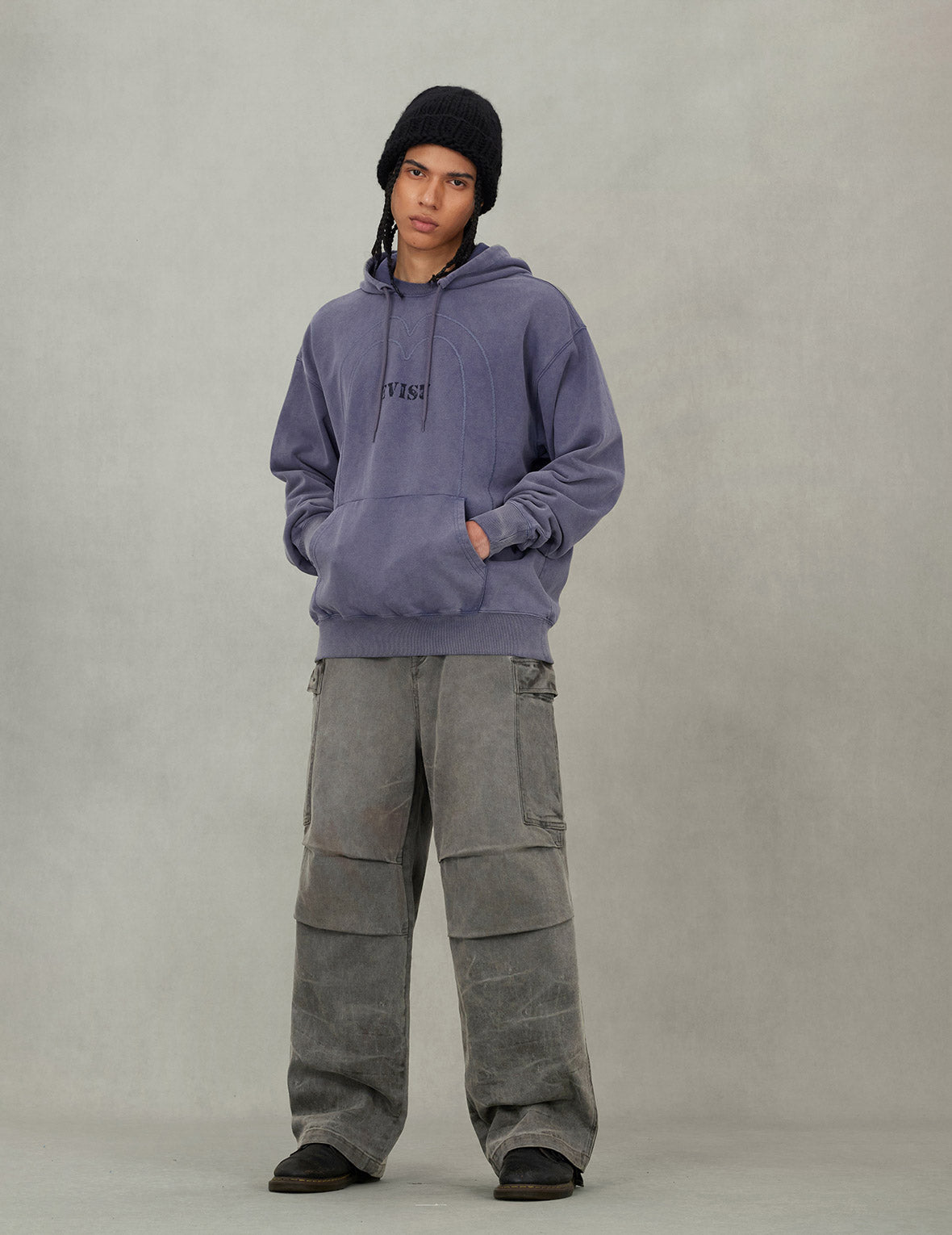 Heavy Washed Daicock Embroidery Regular Fit Hoodie