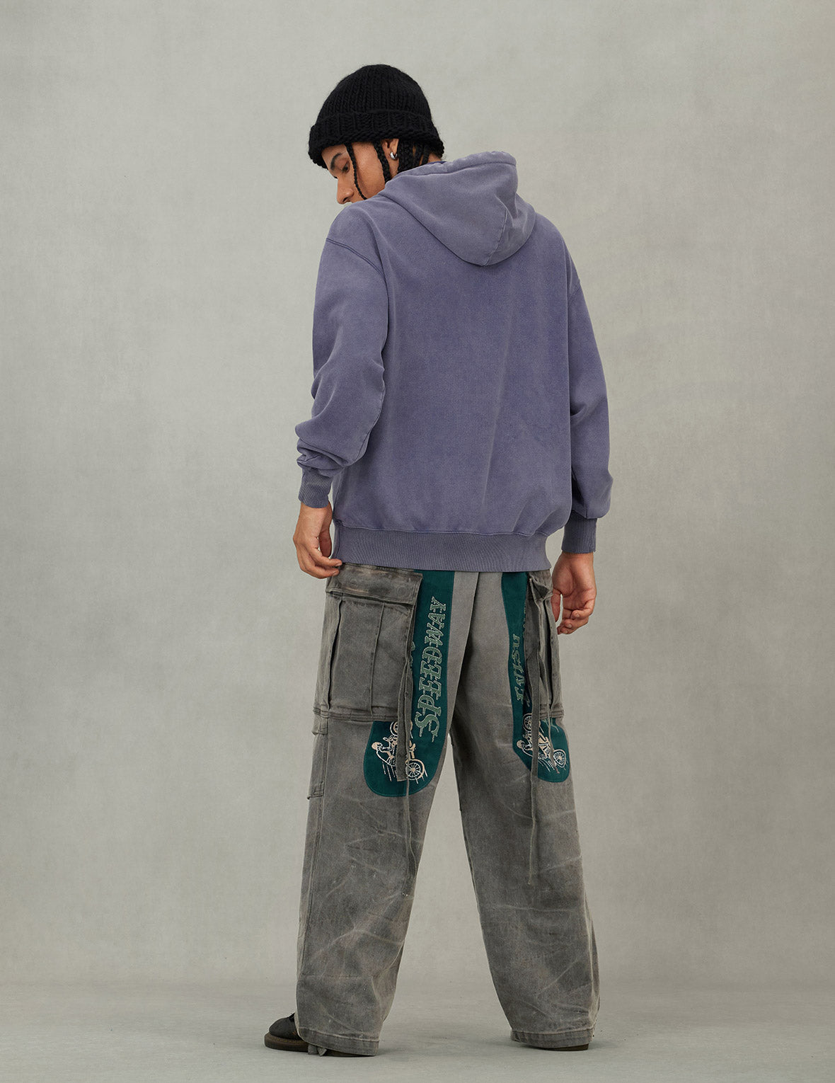 Heavy Washed Daicock Embroidery Regular Fit Hoodie