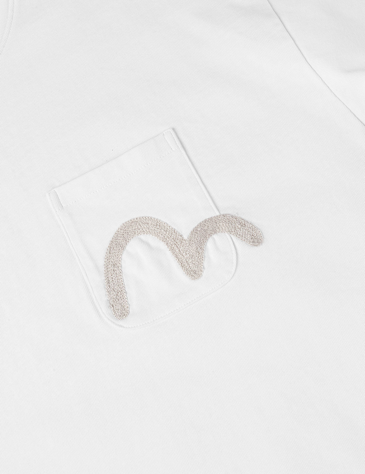 海鸥刺绣口袋宽版休闲长袖T恤