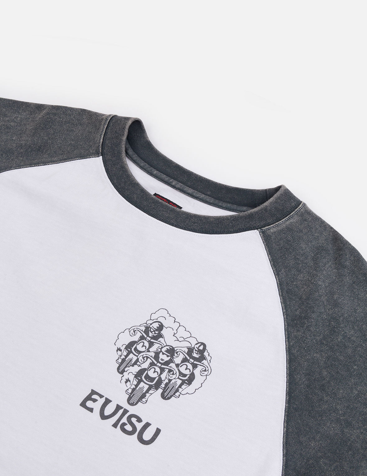 Retro Motocross Print Relax Fit Long-sleeve T-shirt