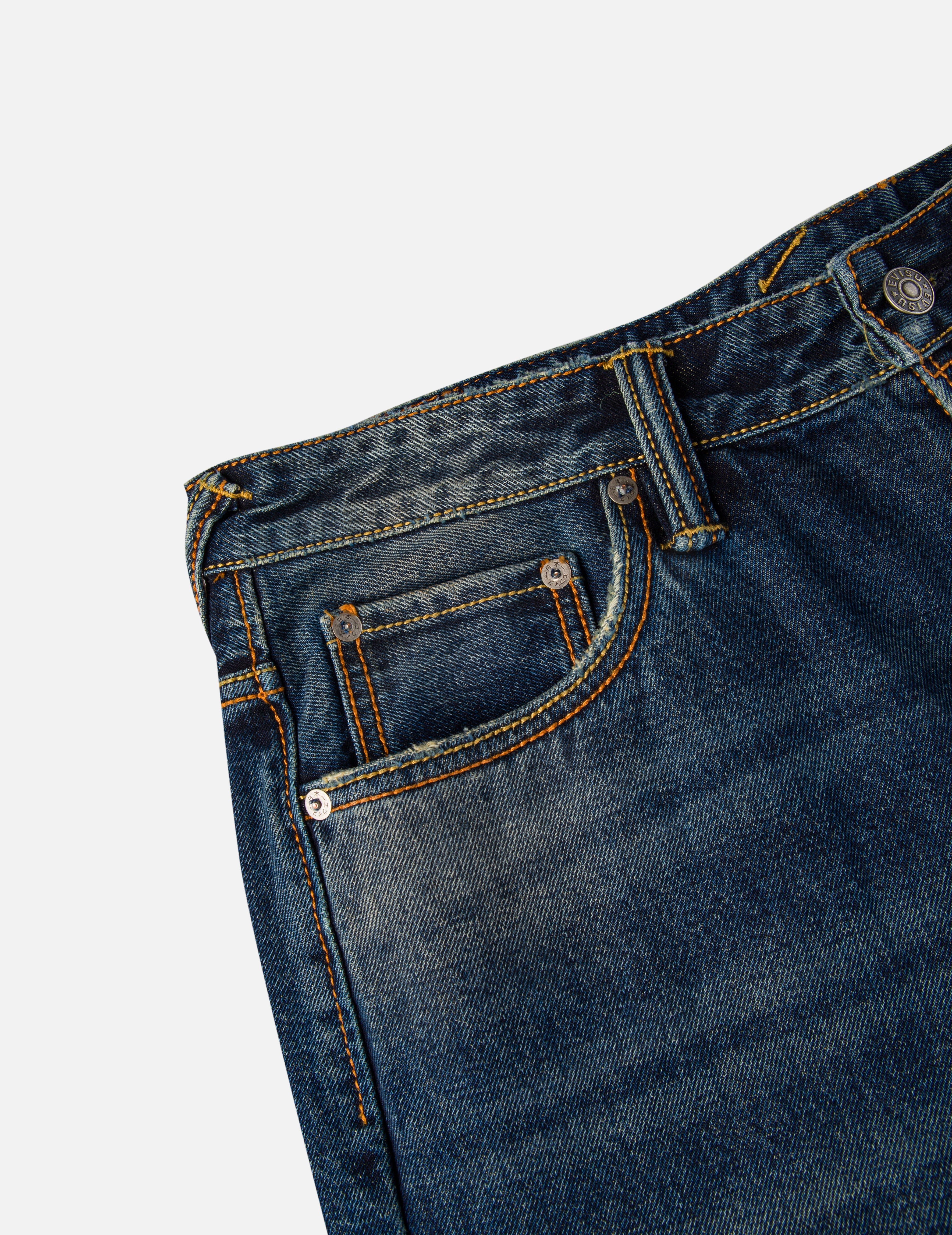 EVISU X GDC 大M印花宽版休闲牛仔裤