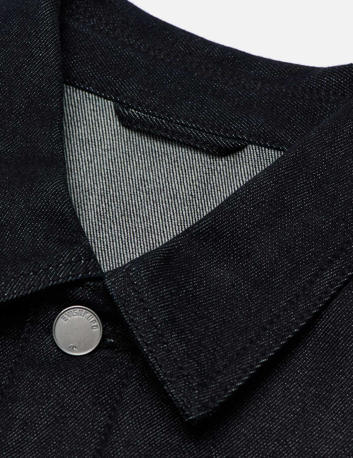 般若拼家花印花牛仔夹克