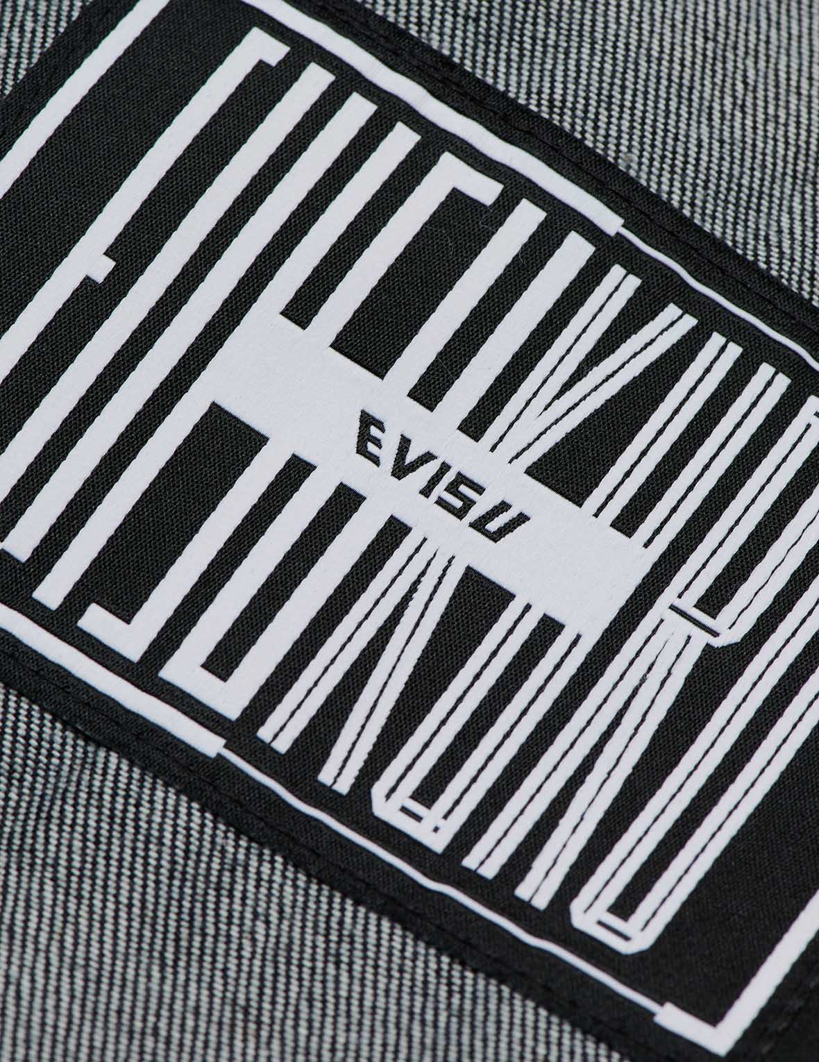 般若拼家花印花牛仔夹克