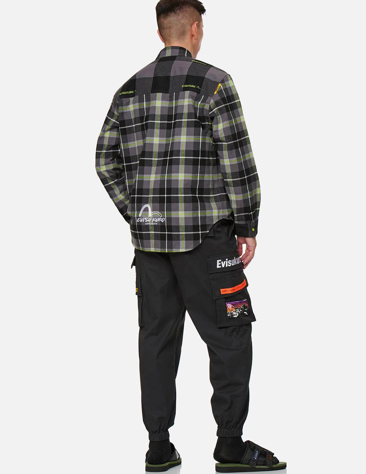 标志与小海鸥刺绣工装长裤