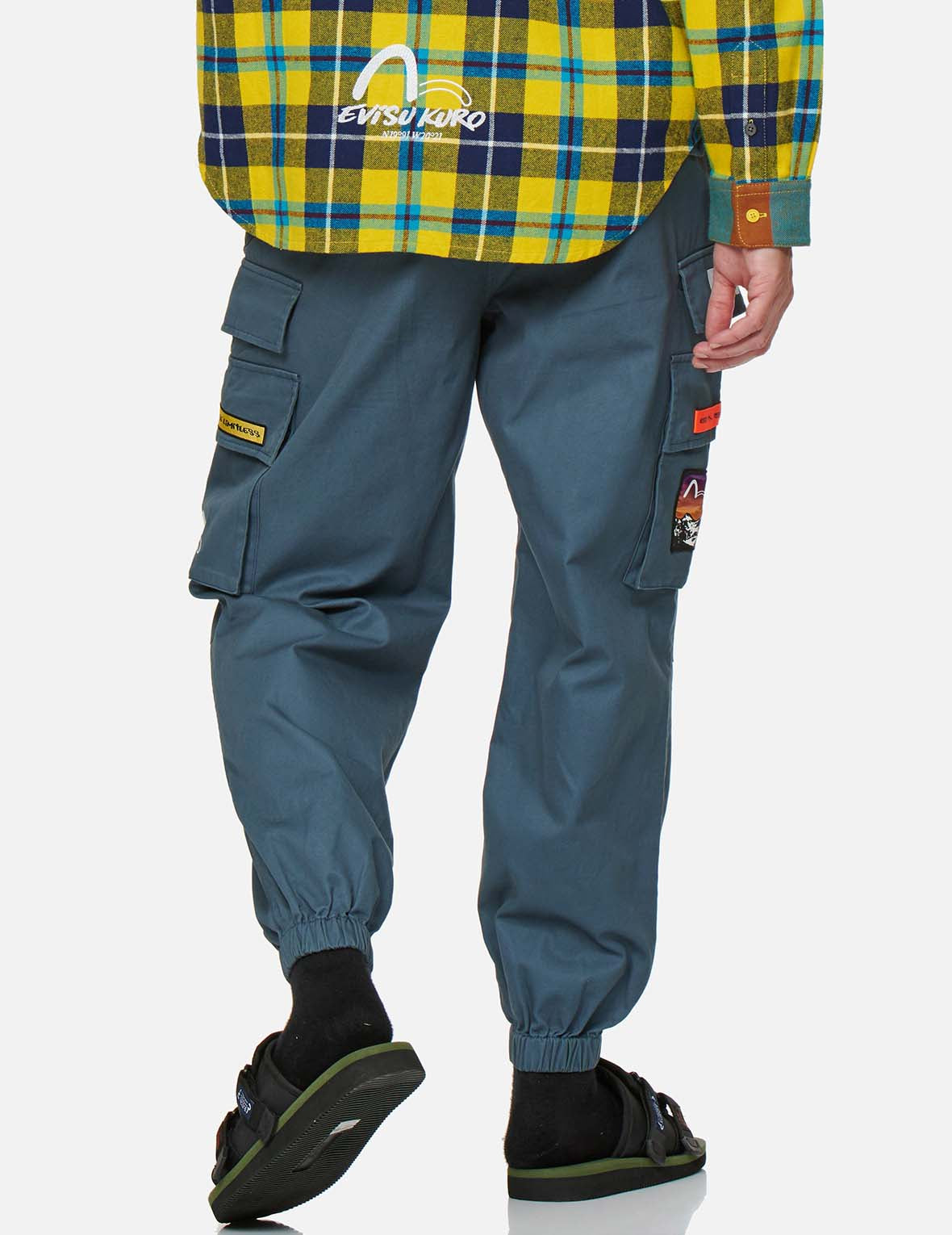 标志与小海鸥刺绣工装长裤