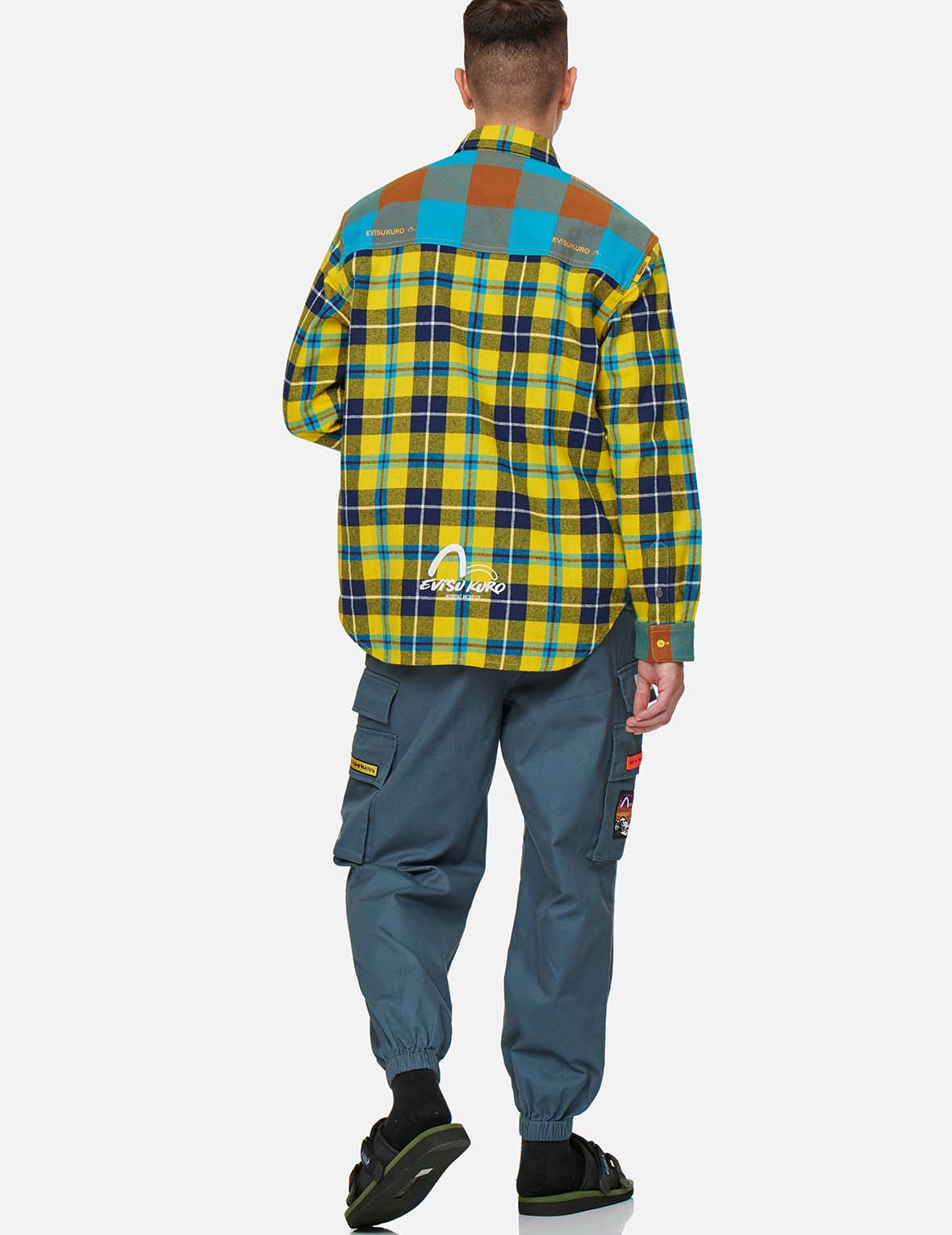 标志与小海鸥刺绣工装长裤