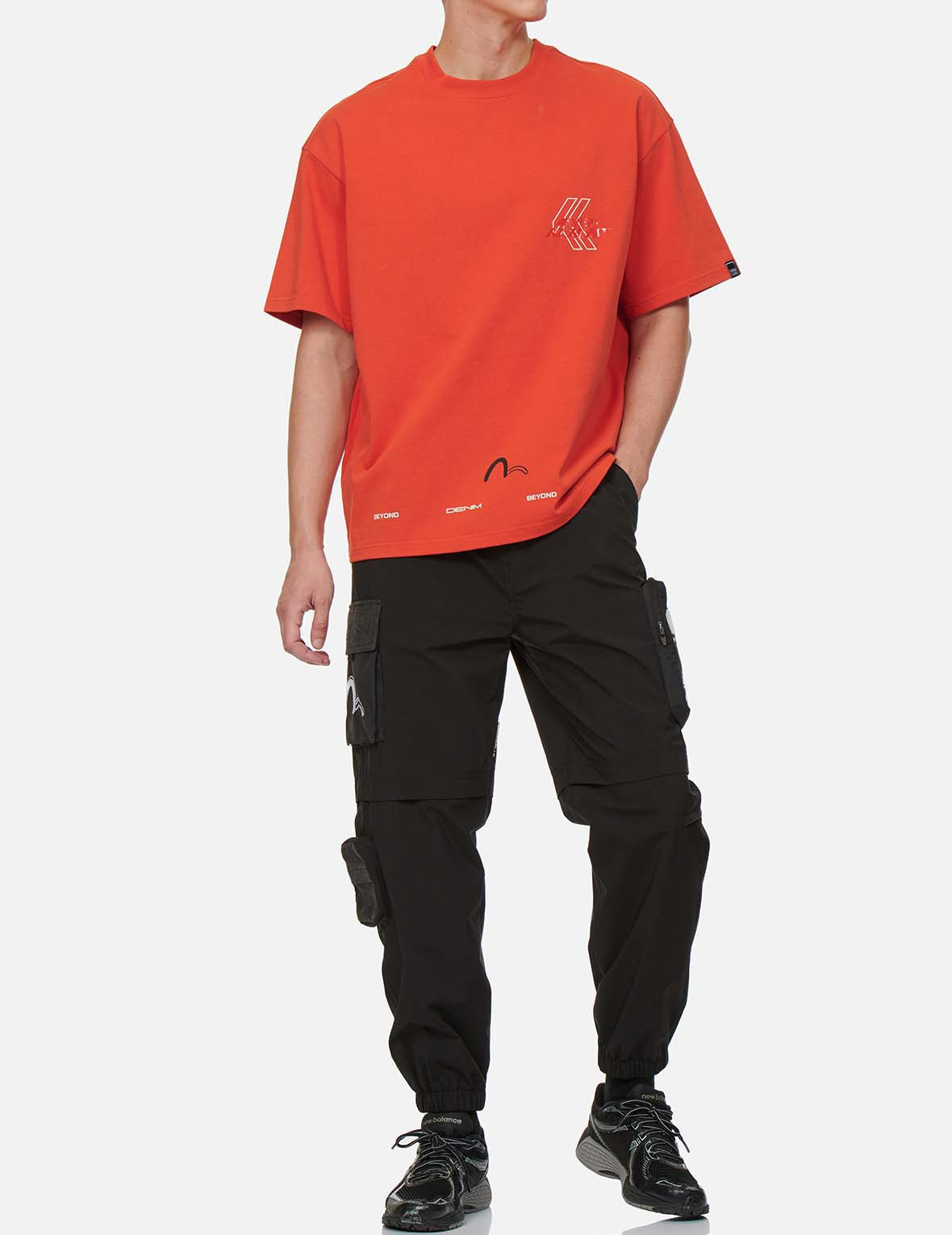 多口袋运动束脚裤