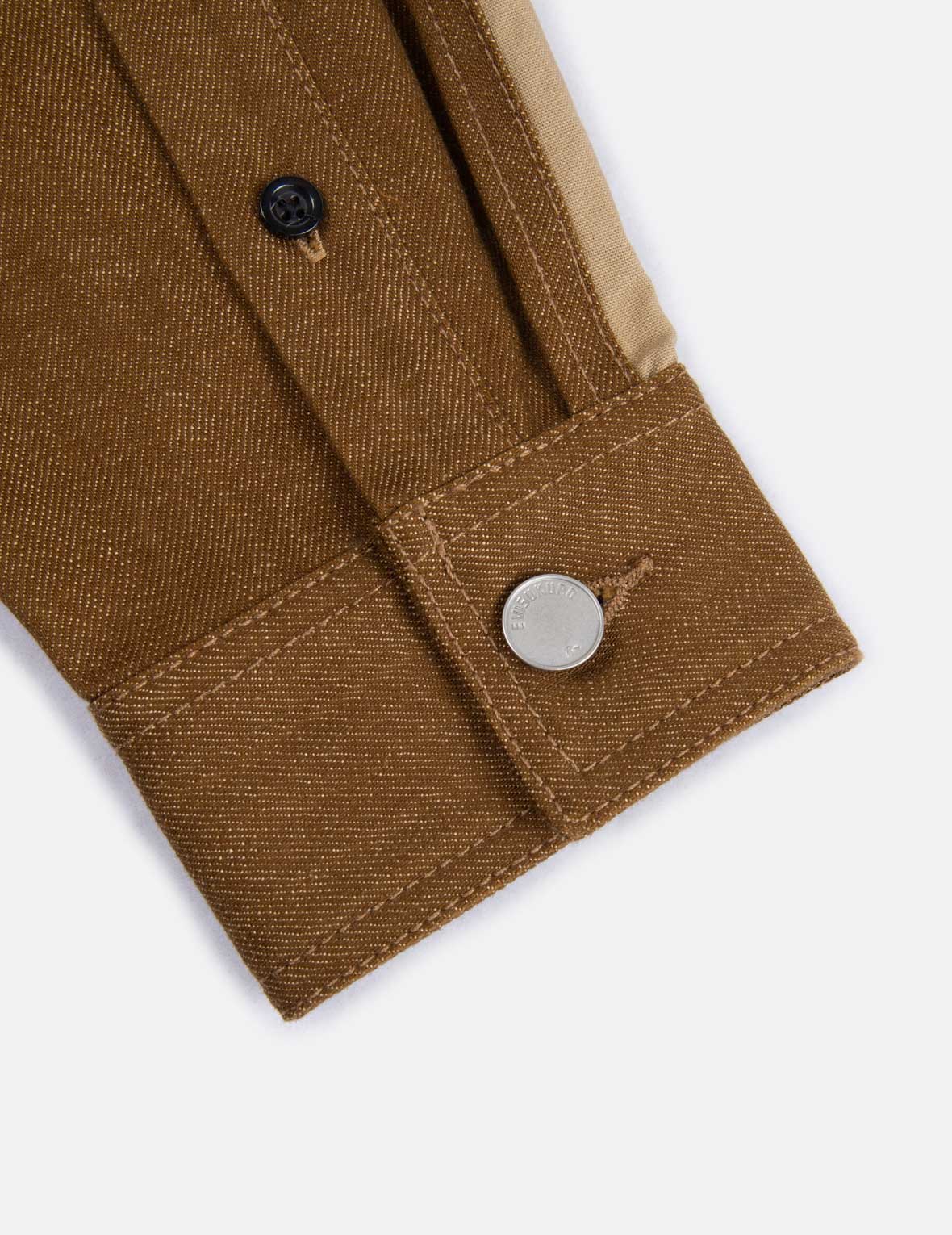 Sashiko Logo Embroidered Denim Shirt Jacket