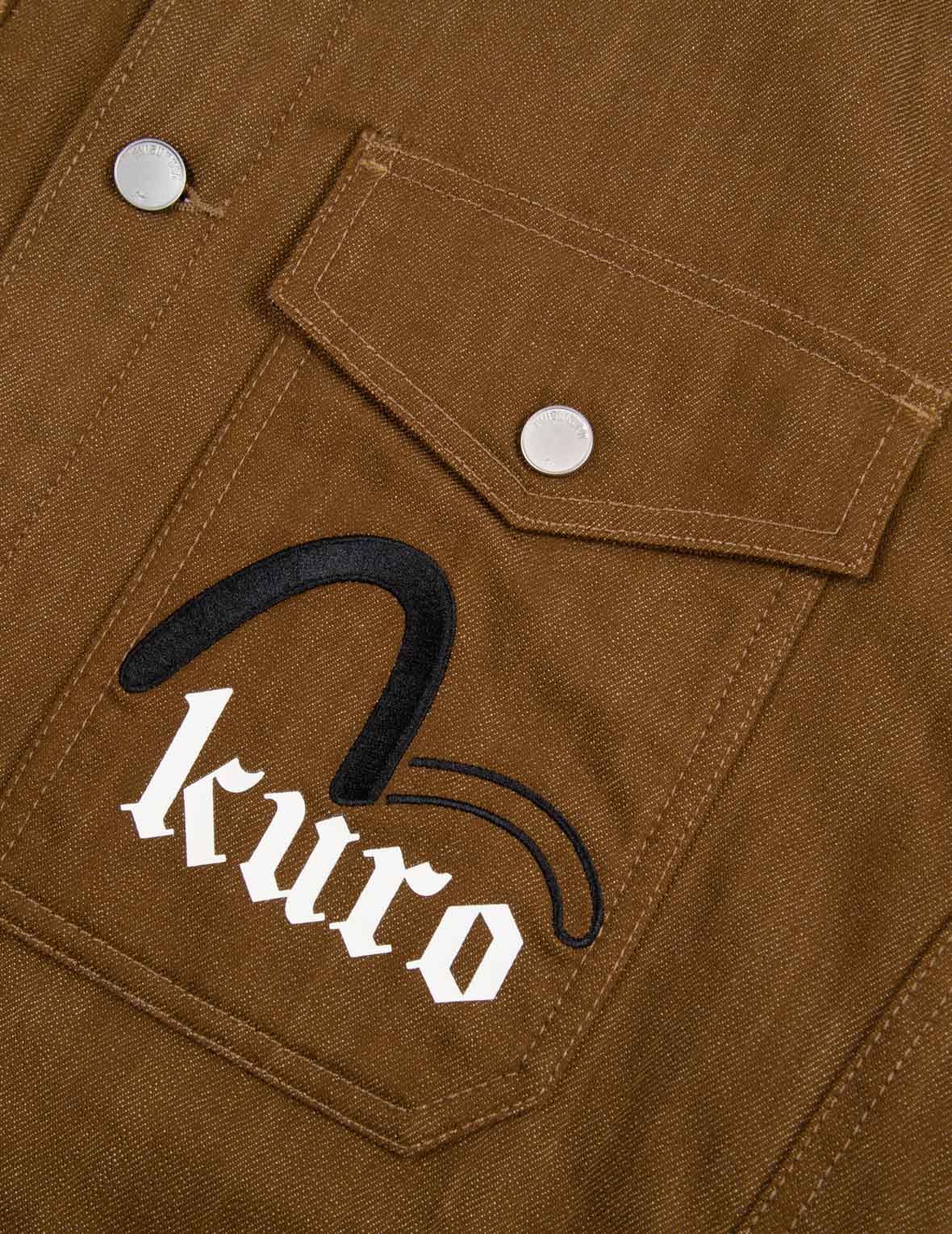 Sashiko Logo Embroidered Denim Shirt Jacket