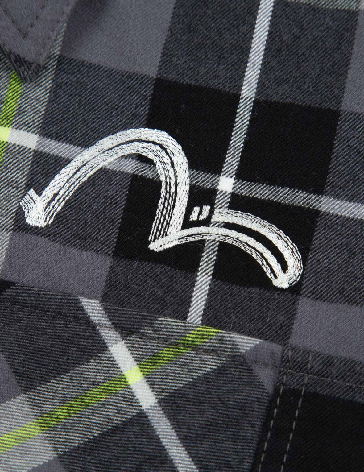 拼接翻盖口袋格纹衬衫