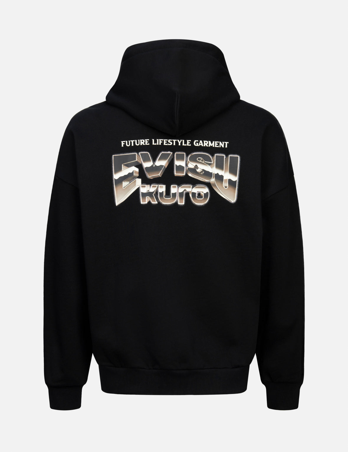 Metallic Effect Logo Print Oversized Hoodie
