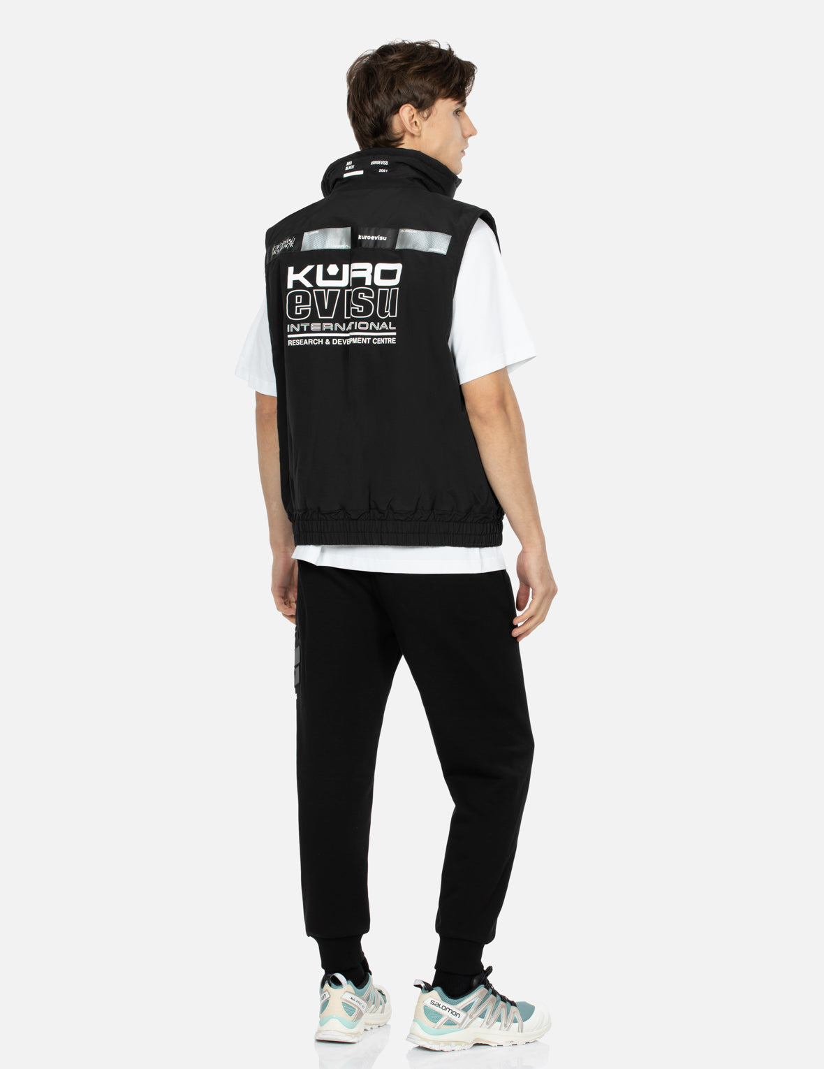 Logo Print Reflective Tapes Regular Fit Padded Vest