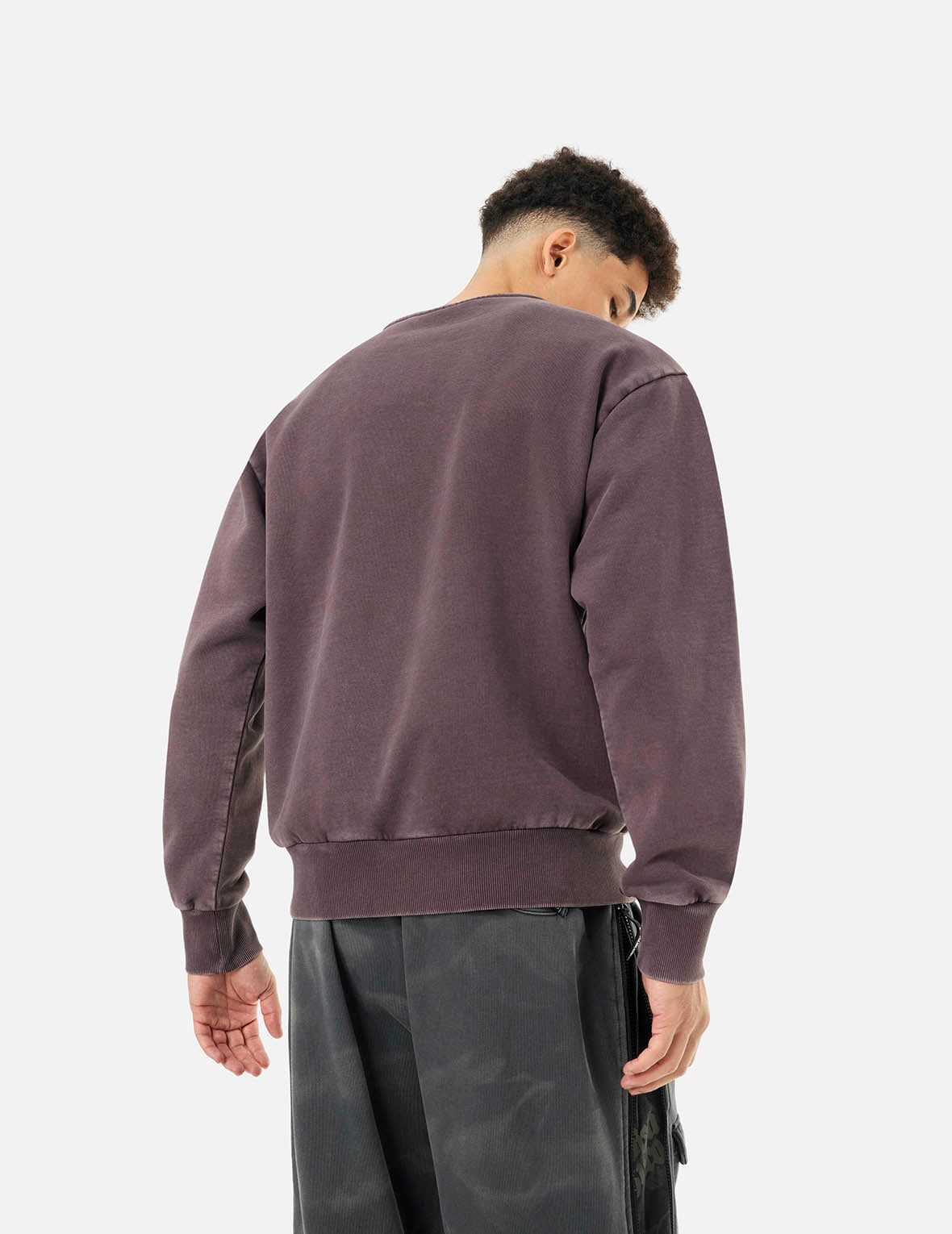 Garment Dyed Multi-Logo Print Relax Fit Sweatshirt