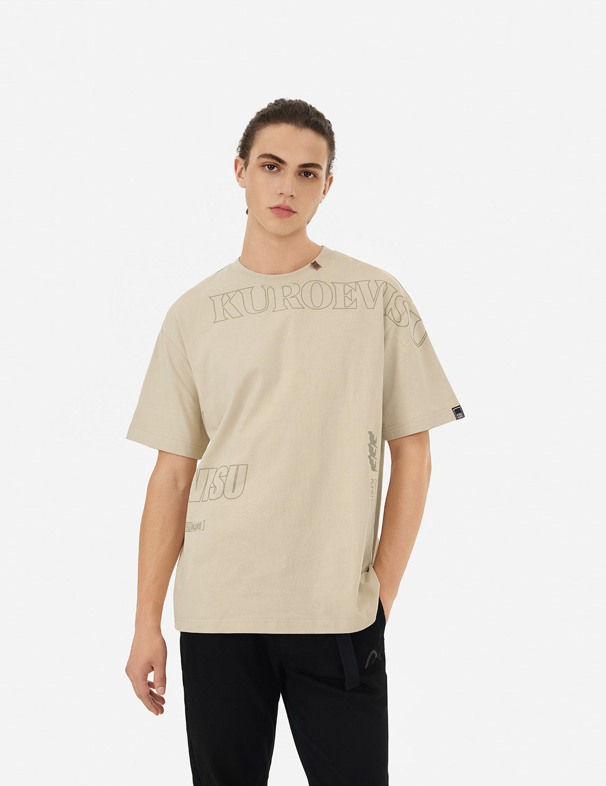 Logo and Slogan Print Fashion Fit T-Shirt