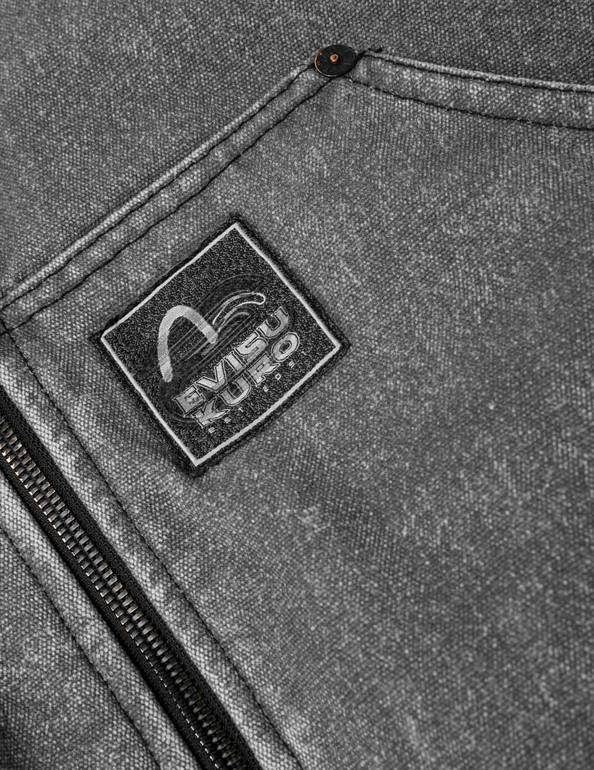 破损印花和商标刺绣寛松飞行员夹棉外套