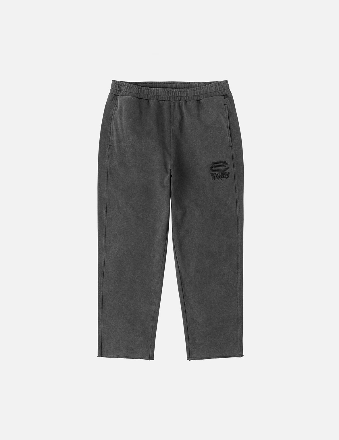 EVISUKURO E刺绣破损宽版运动裤