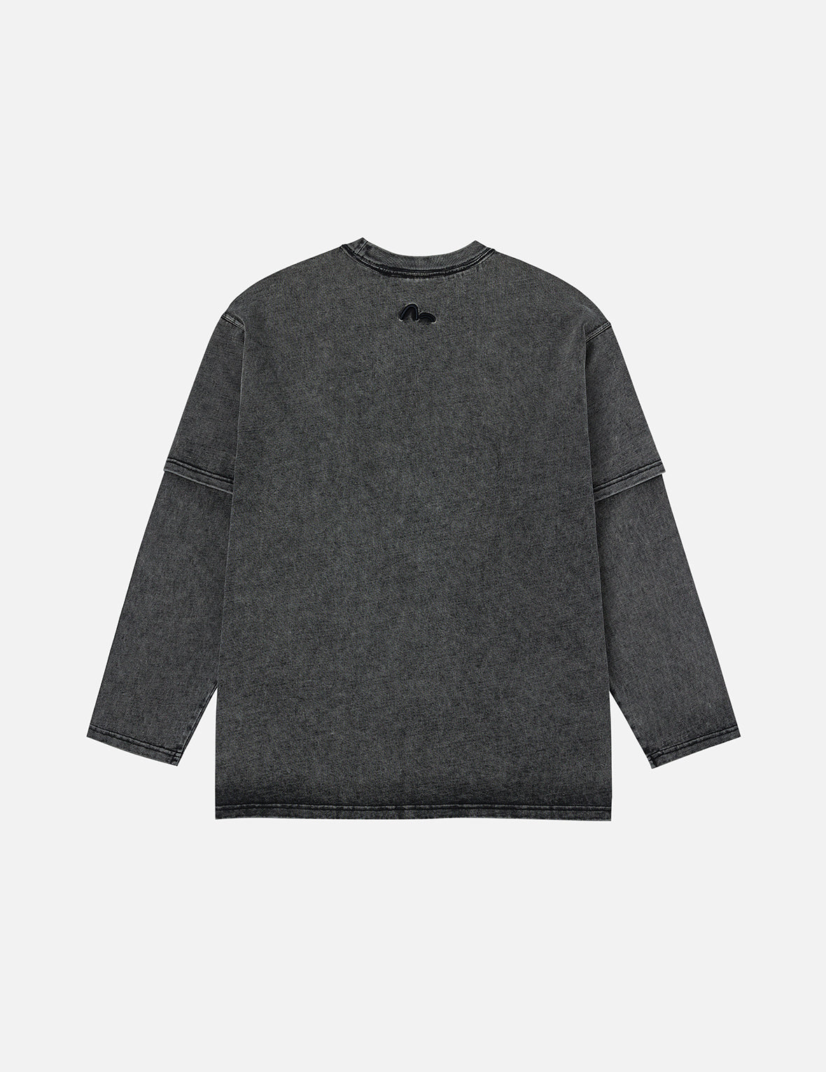 EVISUKURO Label and Seagull Print Oversized 2-in-1 long-sleeve T-shirt