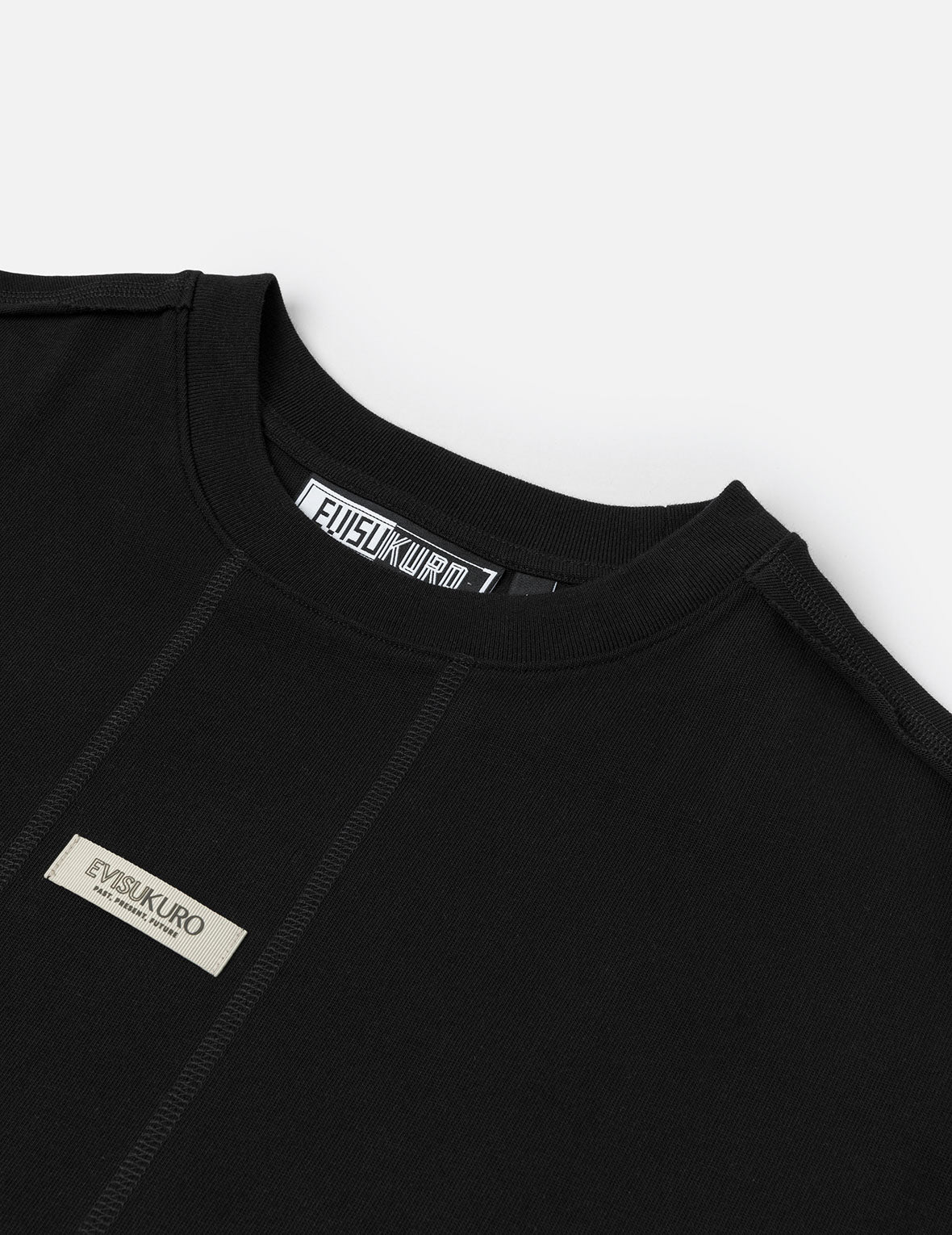 EVISUKURO牙刷绣花和撞色超宽版T恤