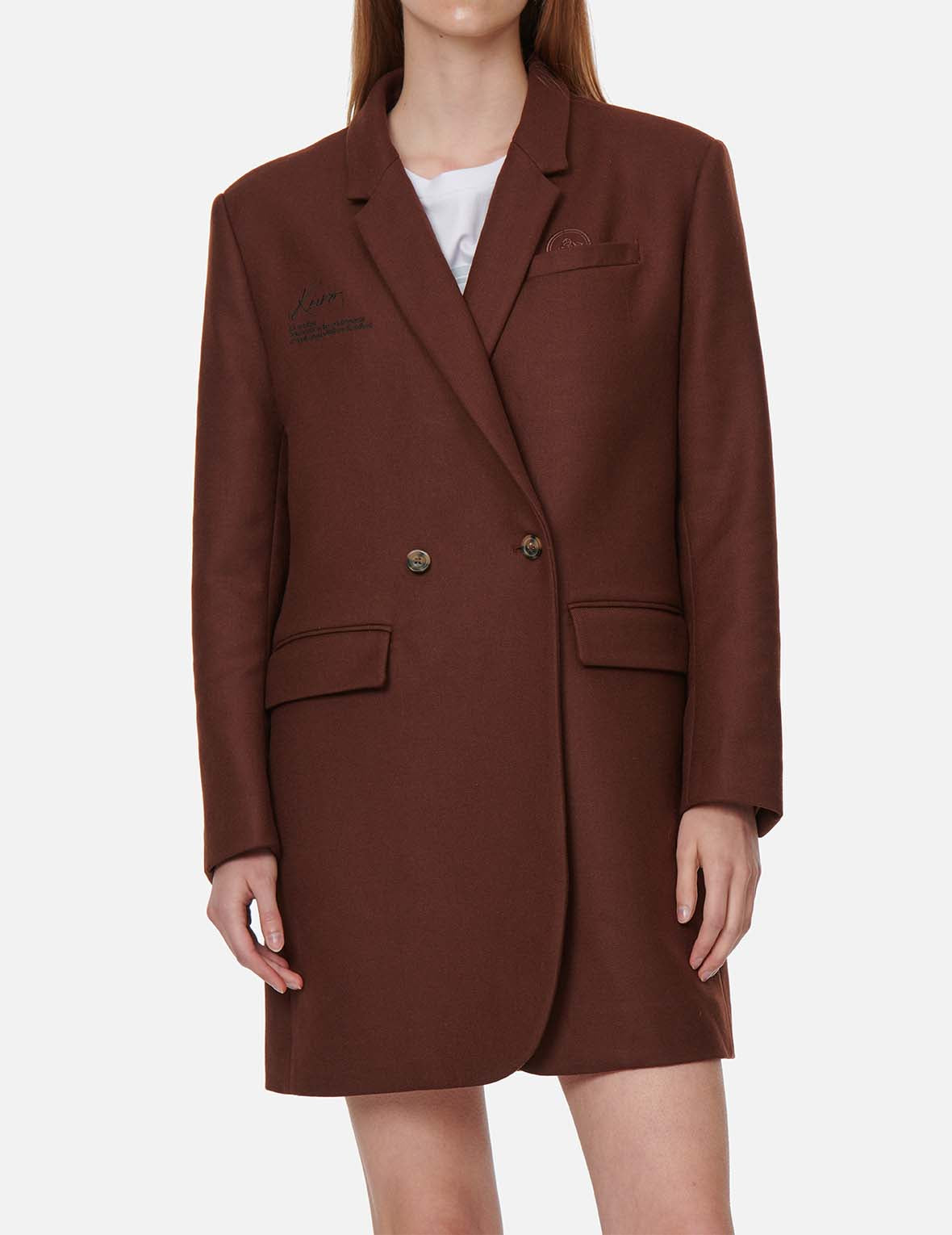 凸印Logo长款西服外套