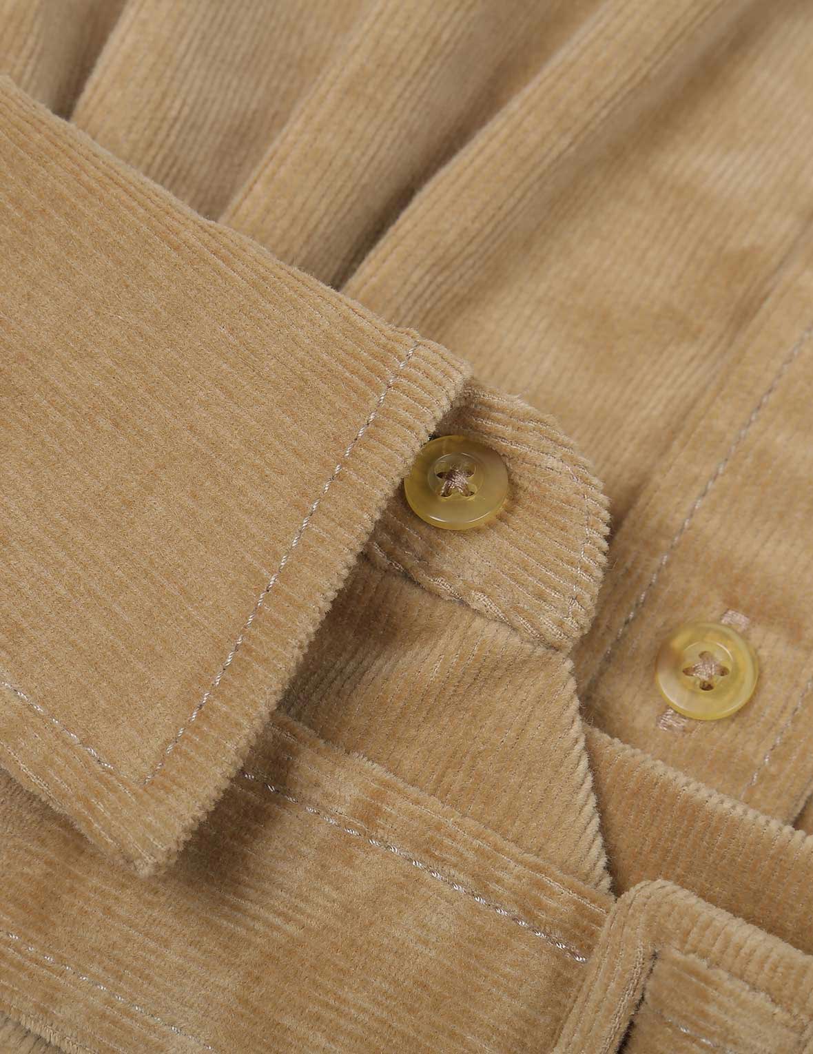 Logo Embroidered Corduroy Dress