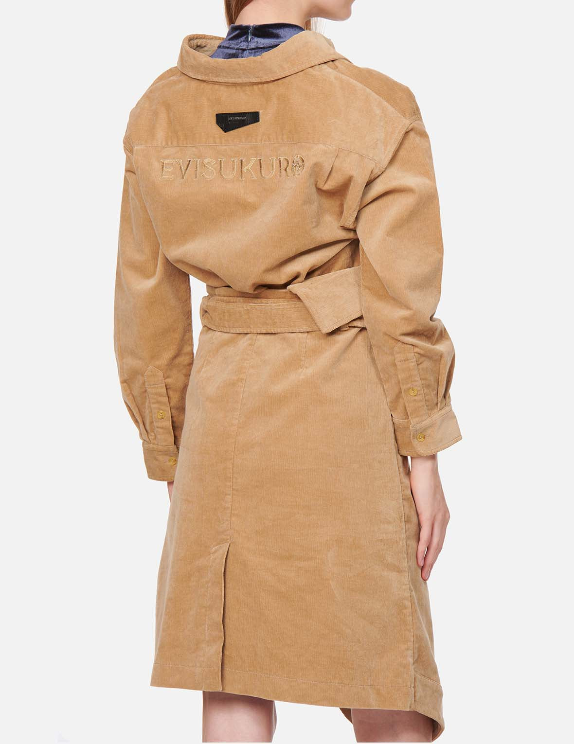 Logo Embroidered Corduroy Dress
