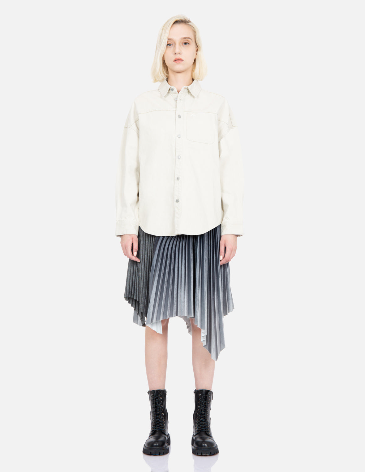 Logo Embroidered Denim Shirt