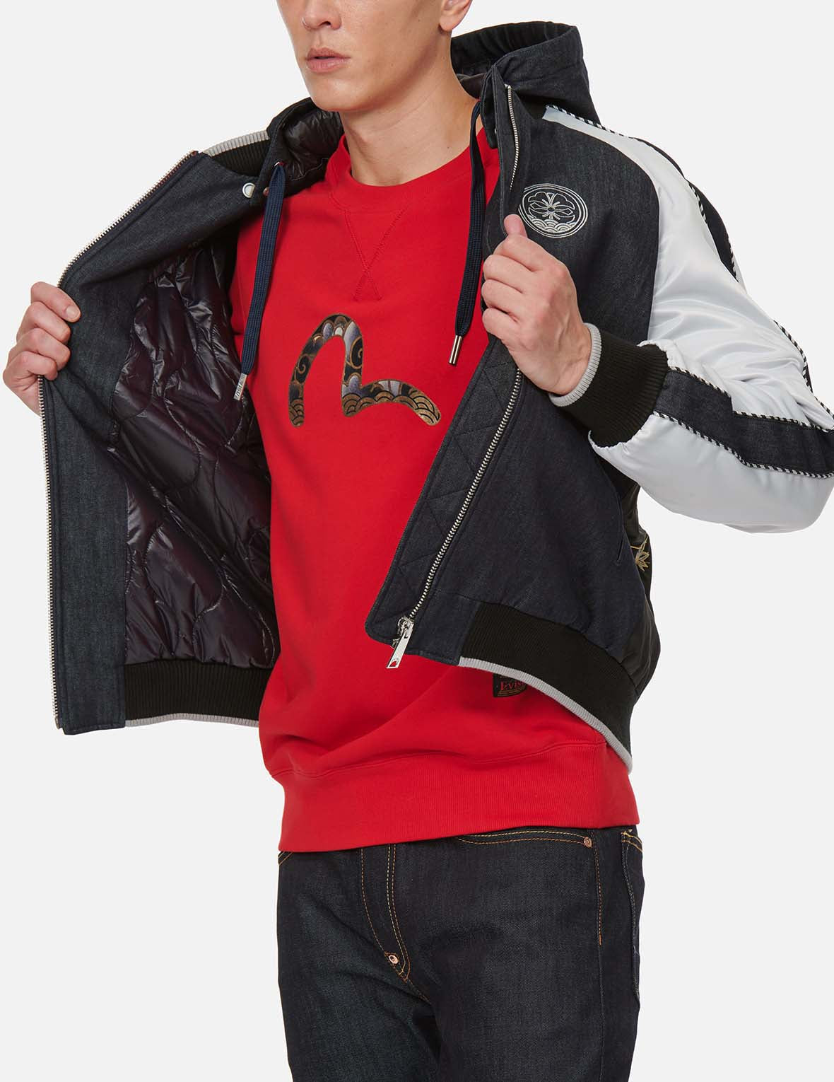 海神刺绣拼布夹棉横须贺外套