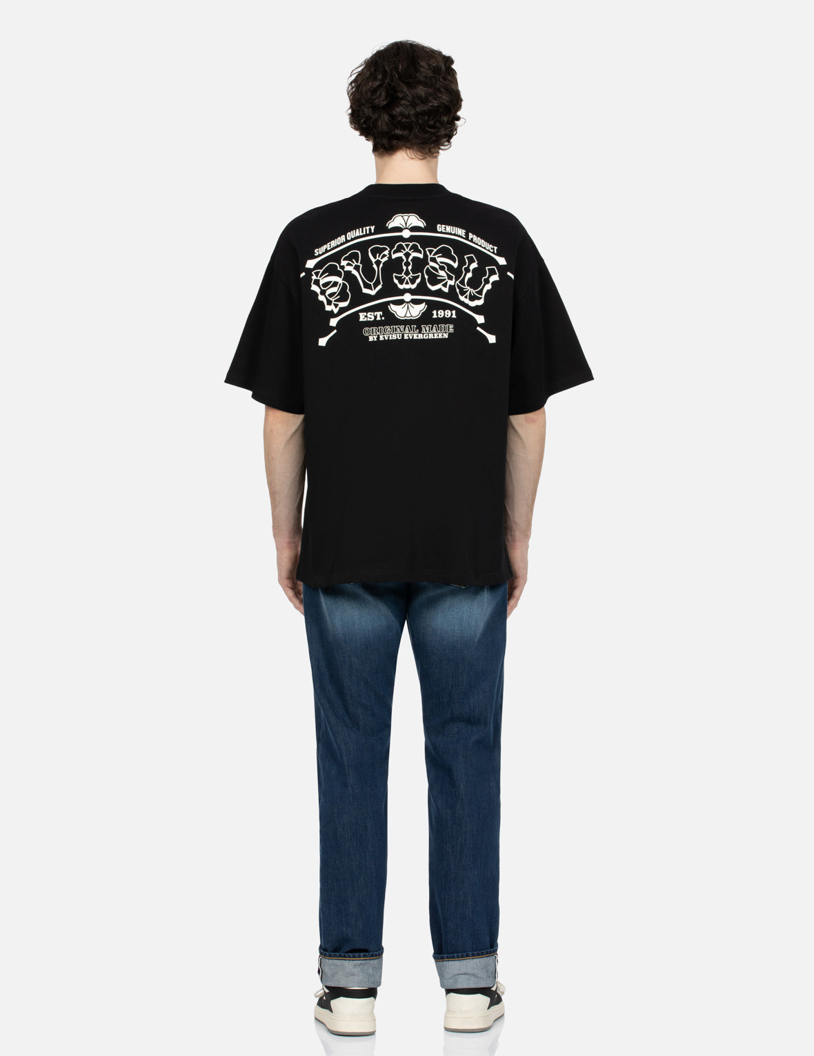 Seagull and Kamon Embossed Taper Fit Jeans #2017