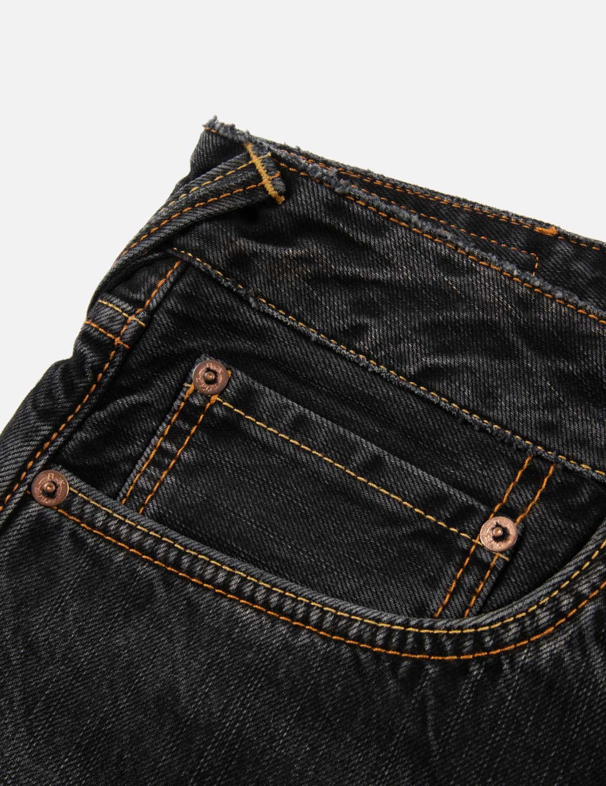 大M印花阔脚牛仔裤 #2000