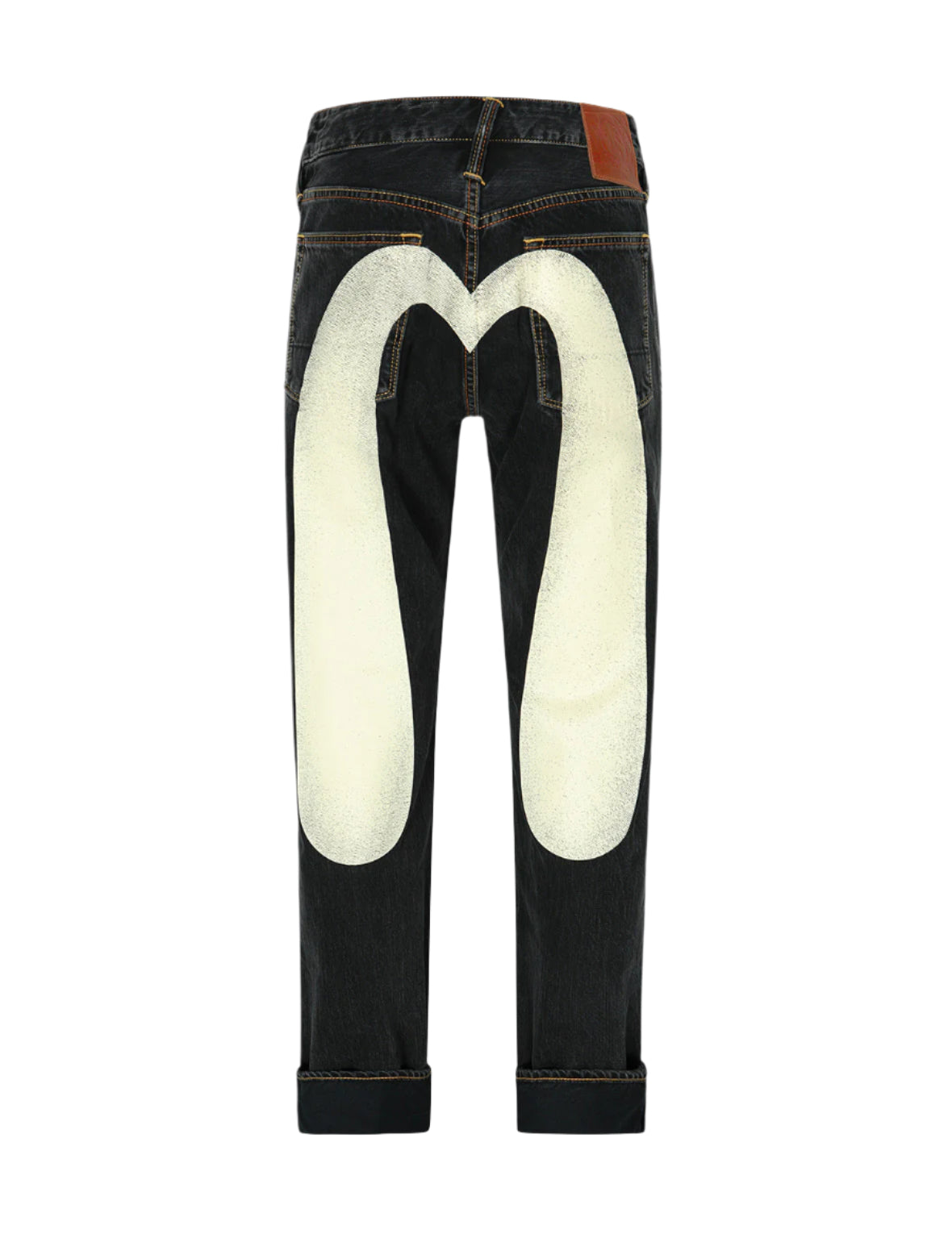 大M印花阔脚牛仔裤 #2000