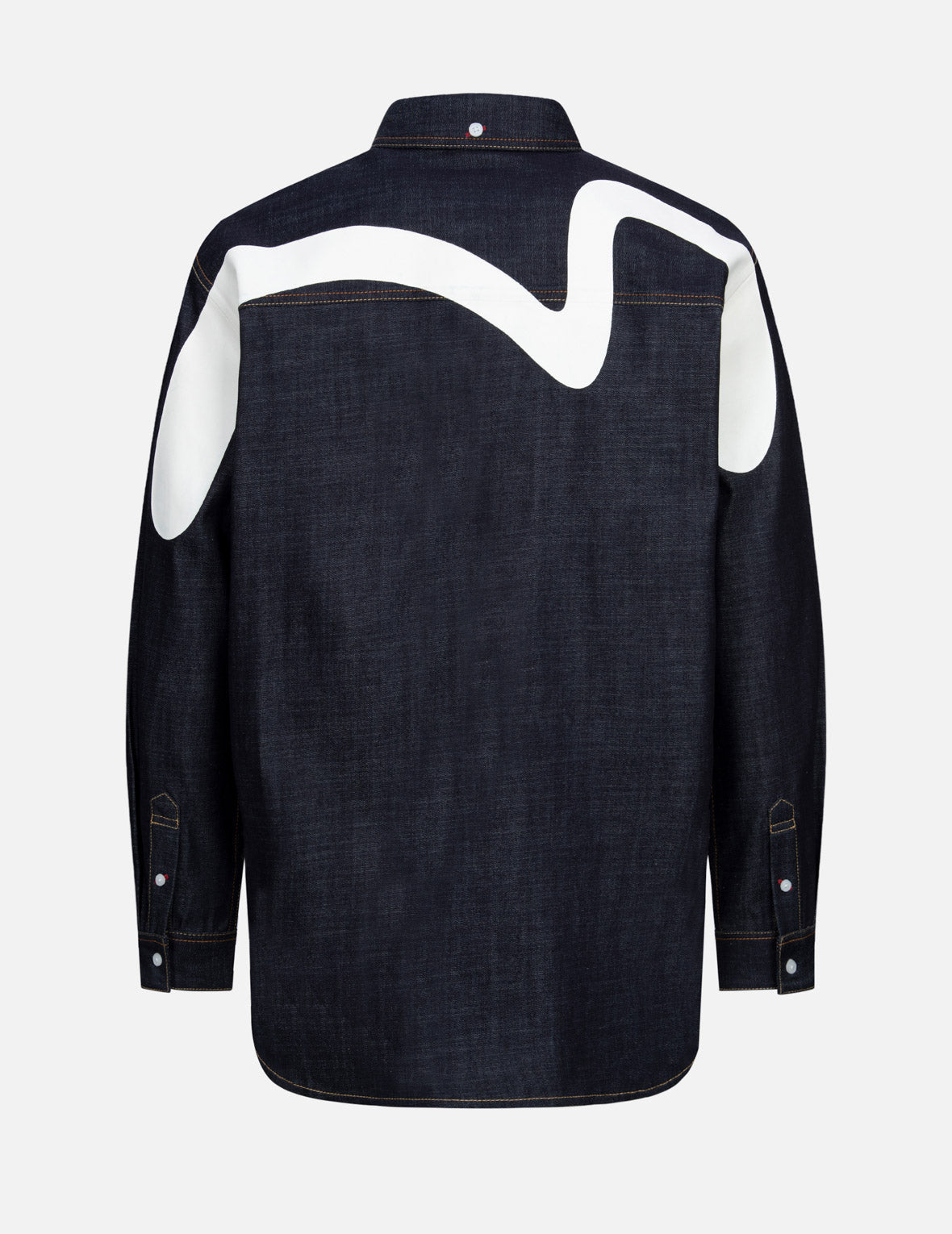 大M印花宽版休闲牛仔衬衫