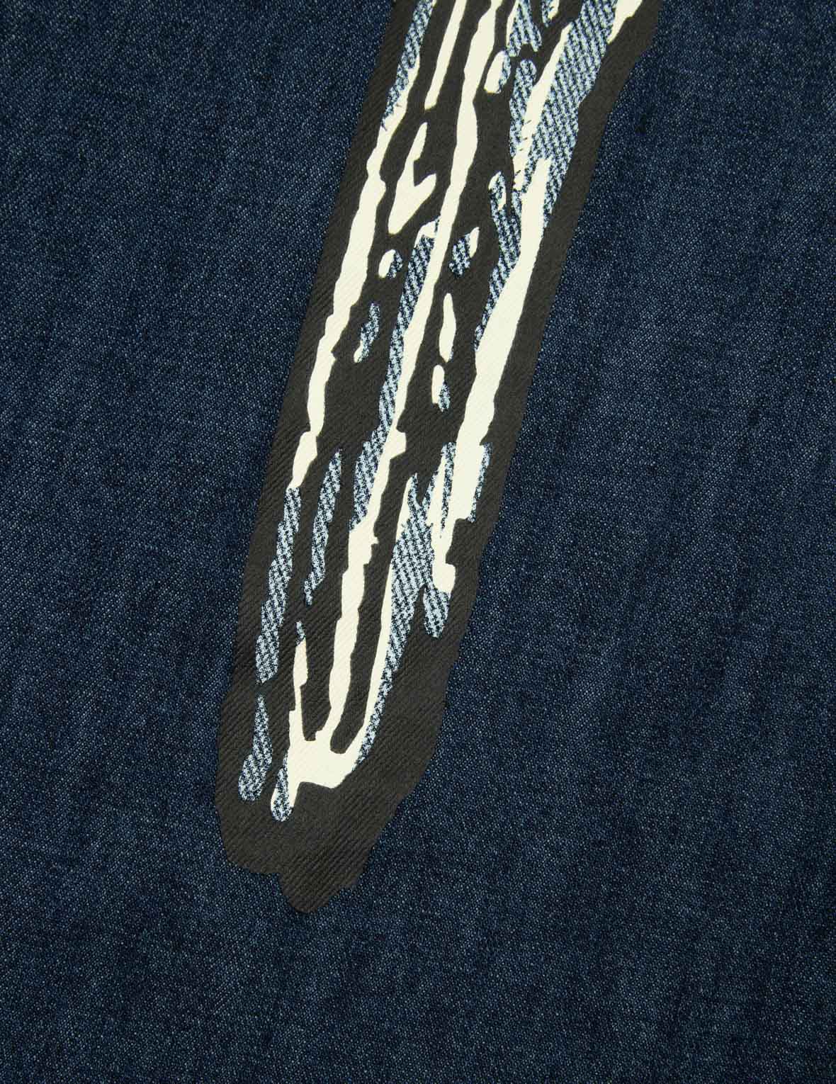 Brush Daicock Print Relax Fit Denim Shirt