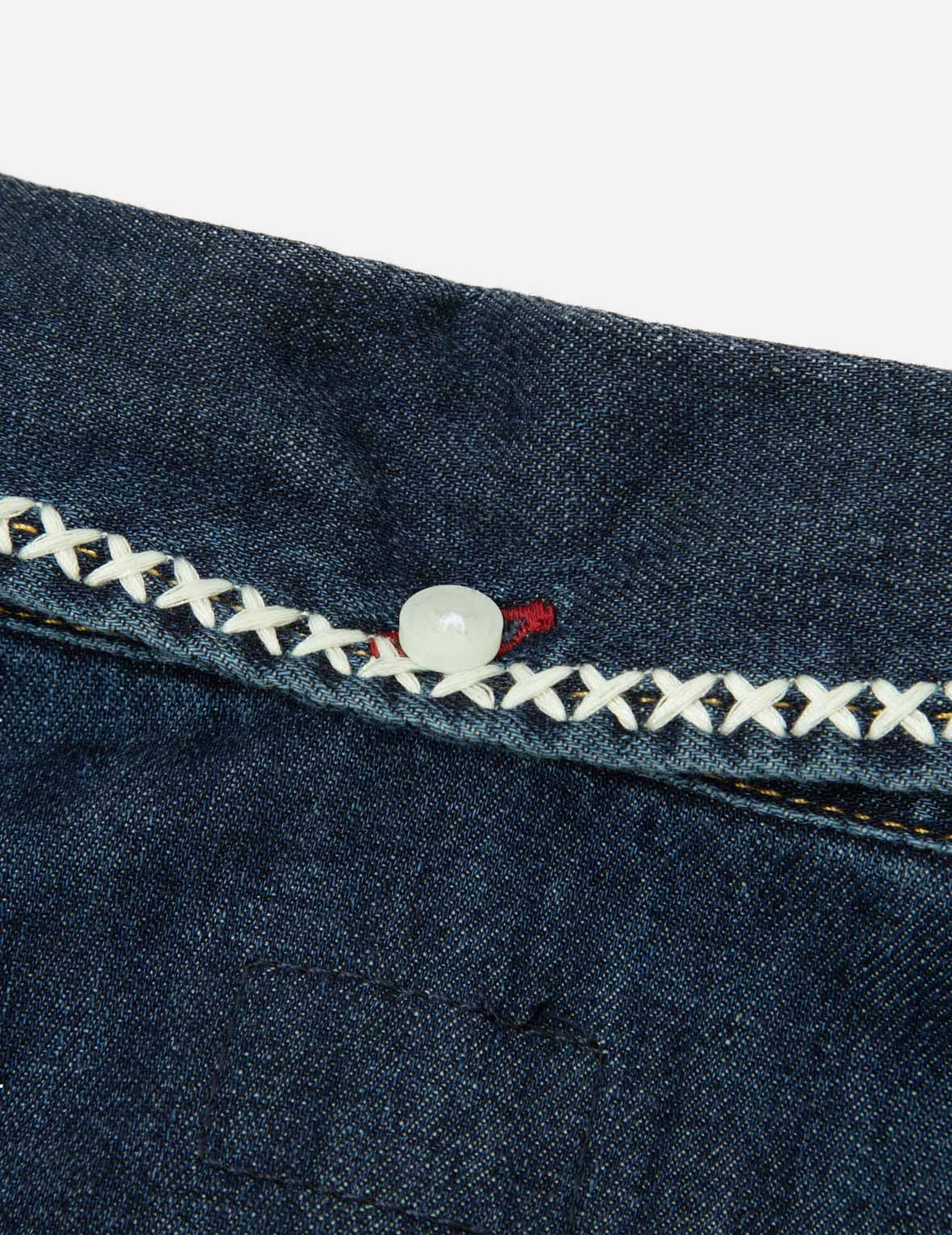 Brush Daicock Print Relax Fit Denim Shirt