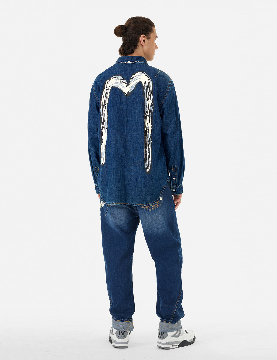 Brush Daicock Print Relax Fit Denim Shirt