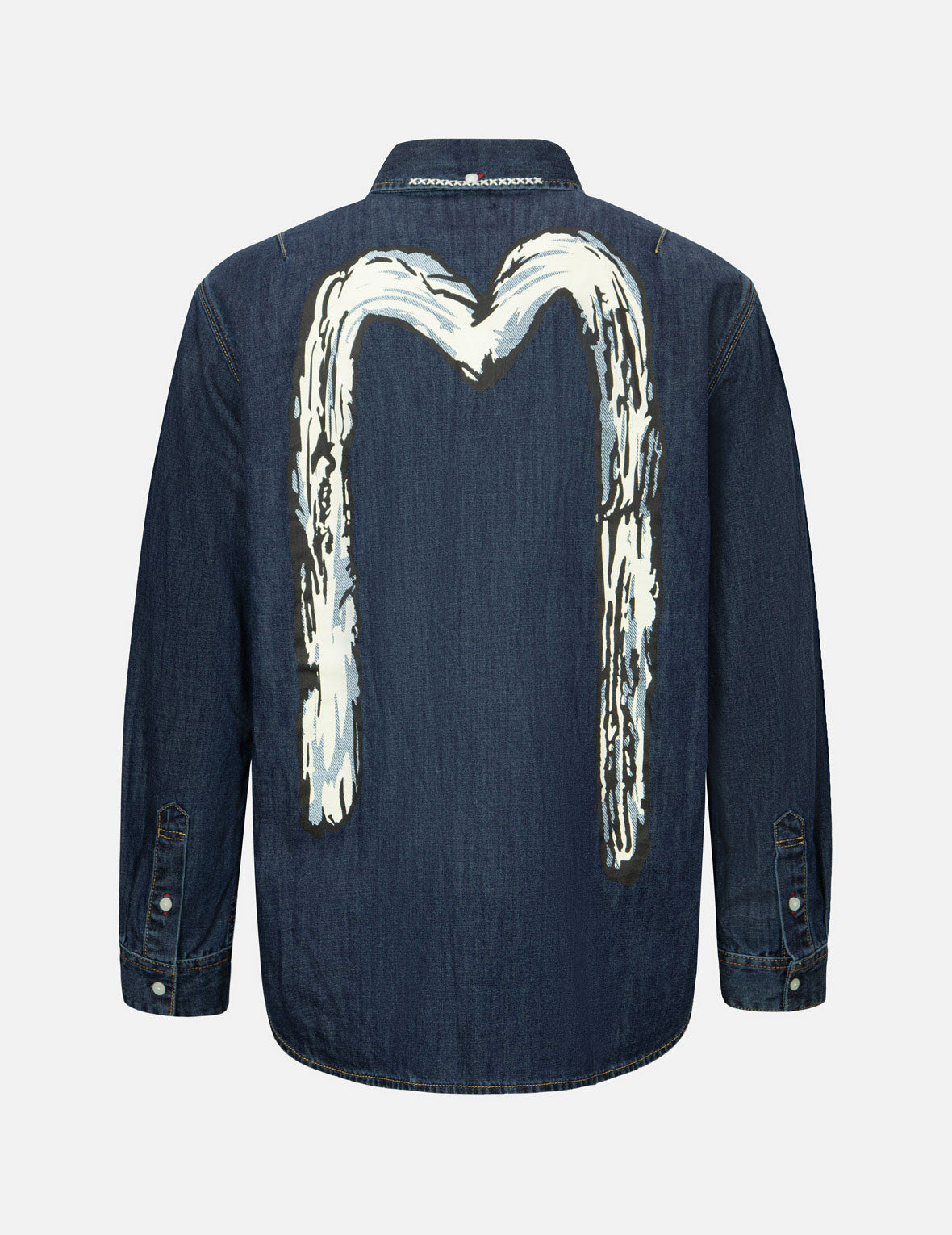 Brush Daicock Print Relax Fit Denim Shirt