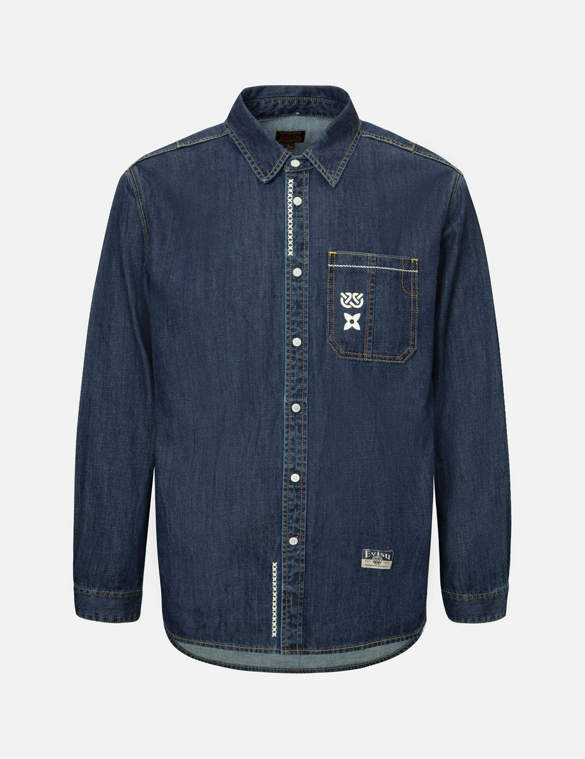 Brush Daicock Print Relax Fit Denim Shirt