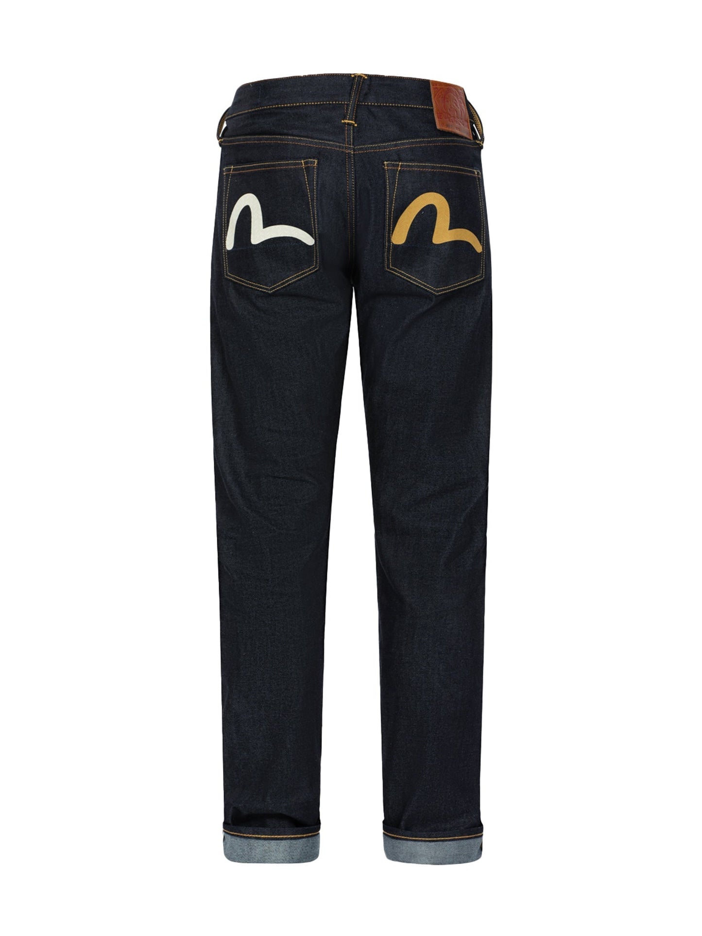 海鸥印花口袋窄脚牛仔裤 #2017