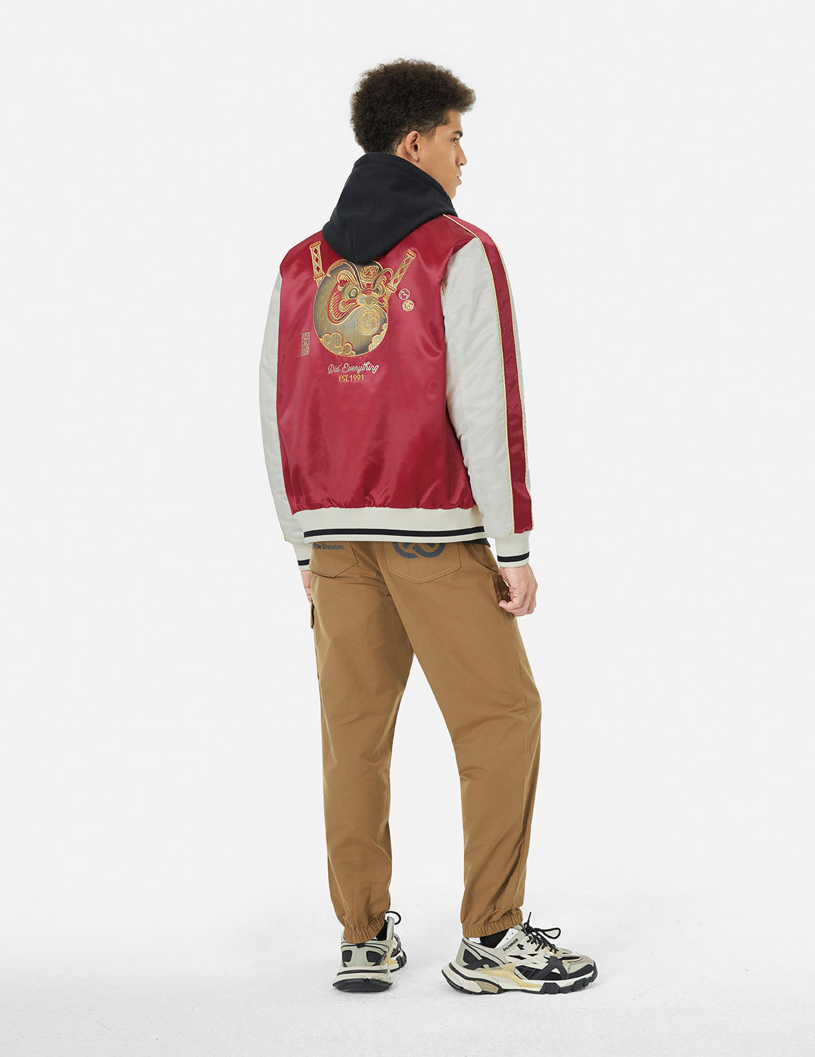 Ninja Daruma Embroidery Relax Fit Souvenior Jacket