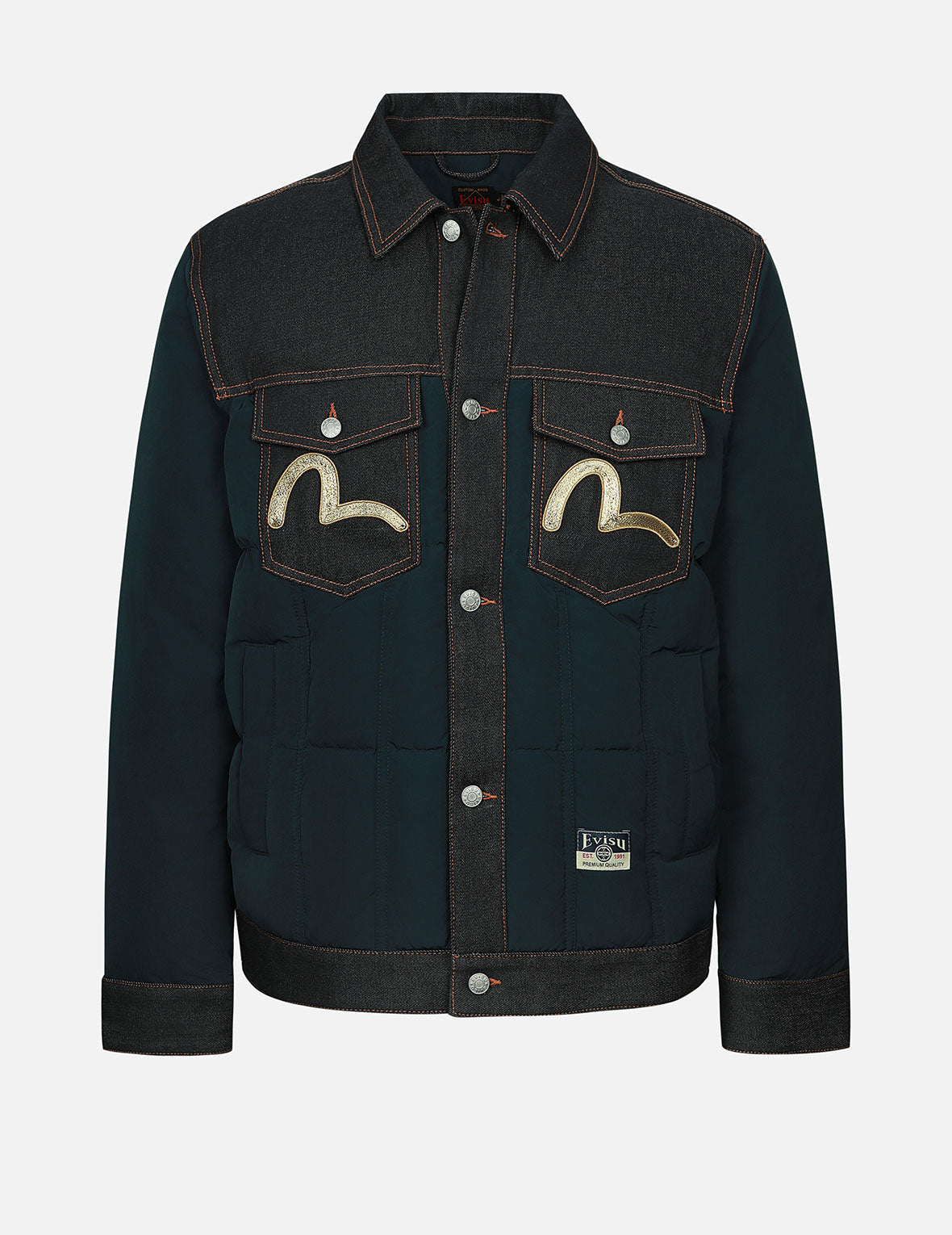 Seagull Metallic Embroidery Regular Fit Down Jacket