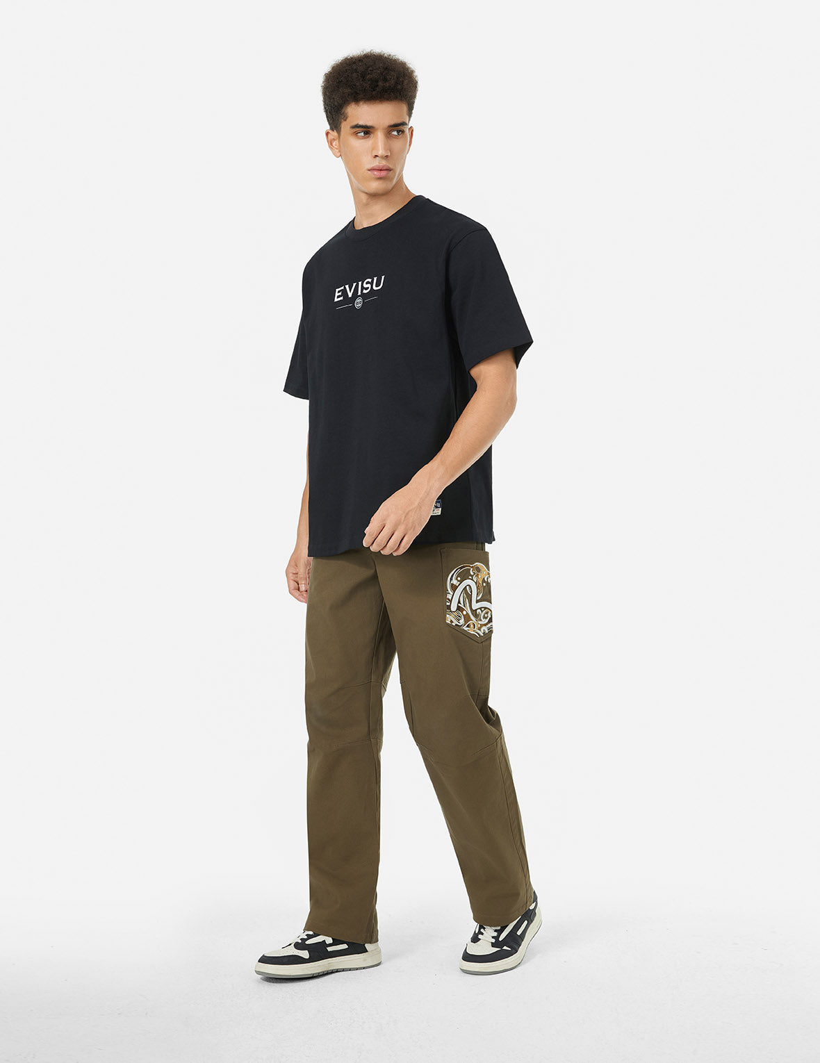 Seagull and Logo Embroidery Relax Fit Woven Pants