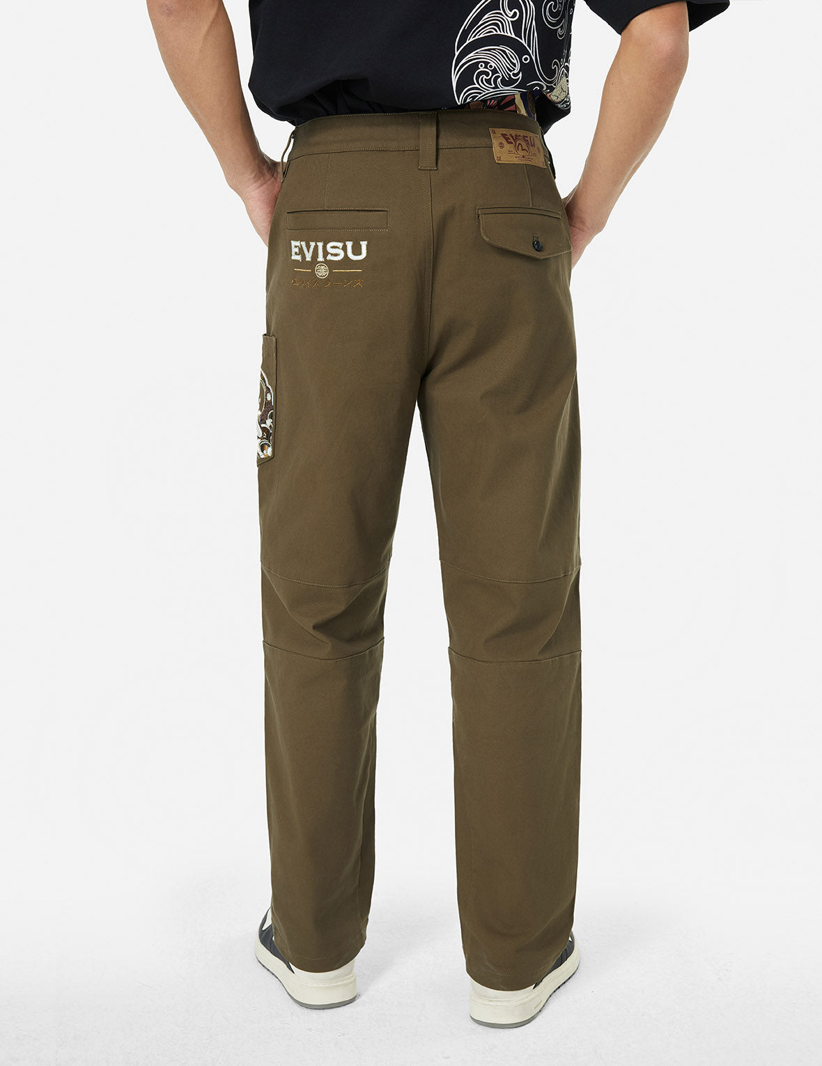 Seagull and Logo Embroidery Relax Fit Woven Pants