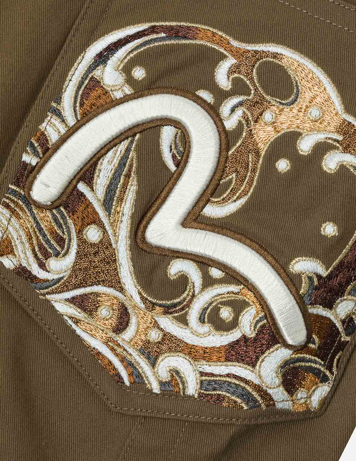 Seagull and Logo Embroidery Relax Fit Woven Pants